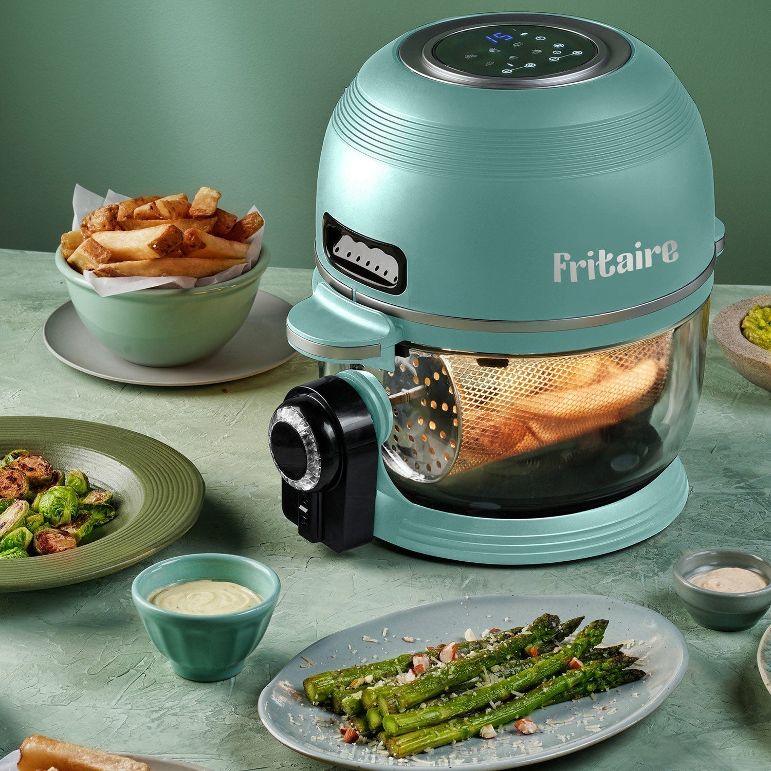 Orange Self-Cleaning Transparent Air Fryer