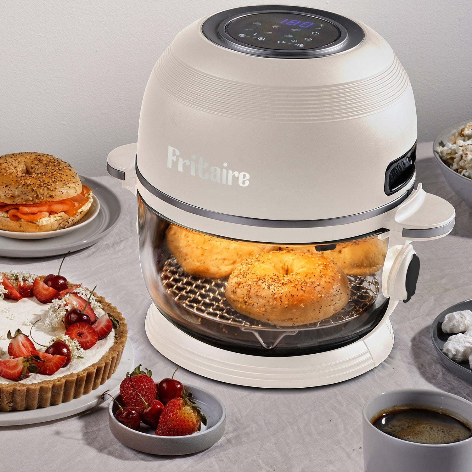 Orange Self-Cleaning Transparent Air Fryer