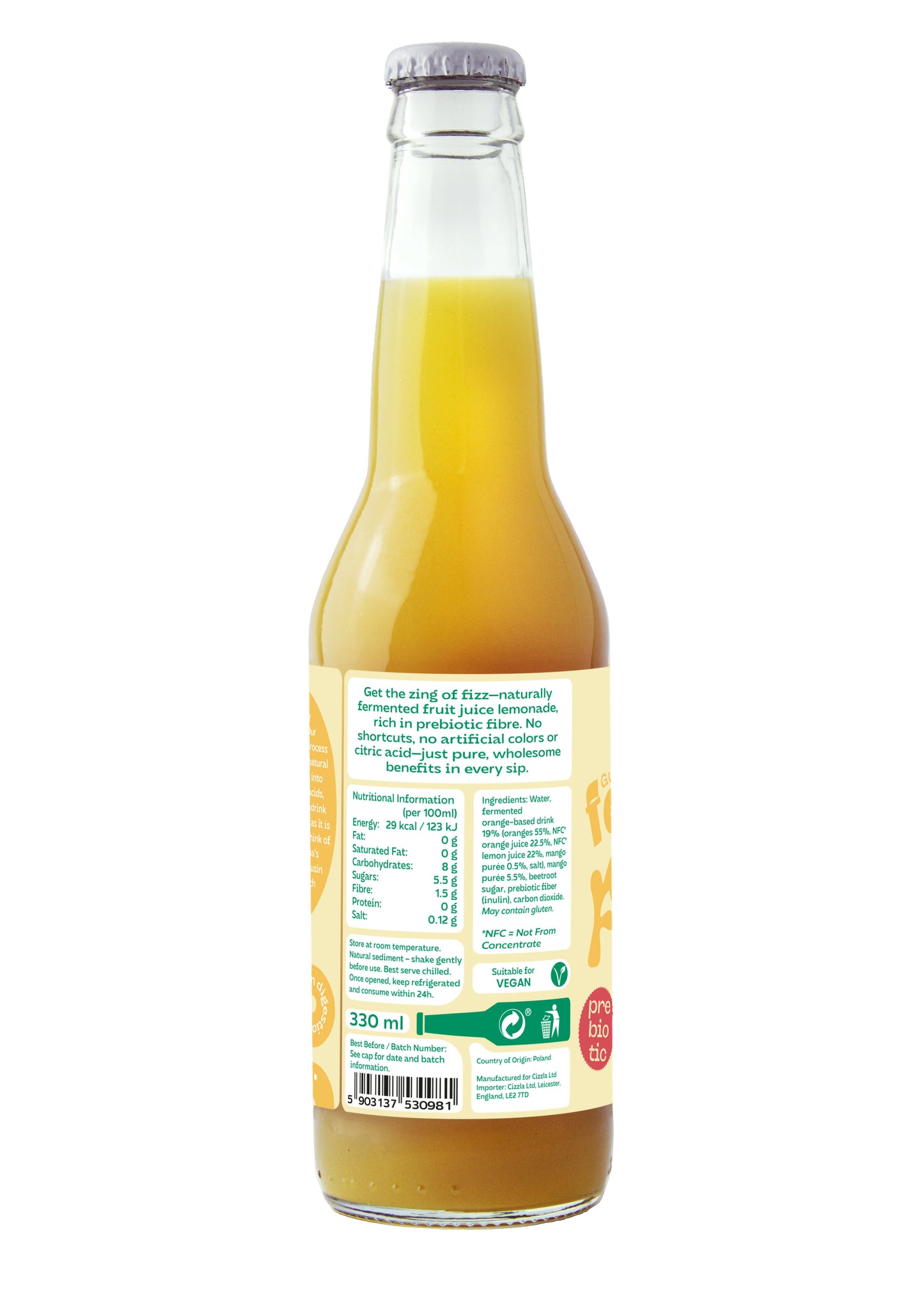 Ferment Fizz Orange and Mango Lemonade_330 ml_ingredients