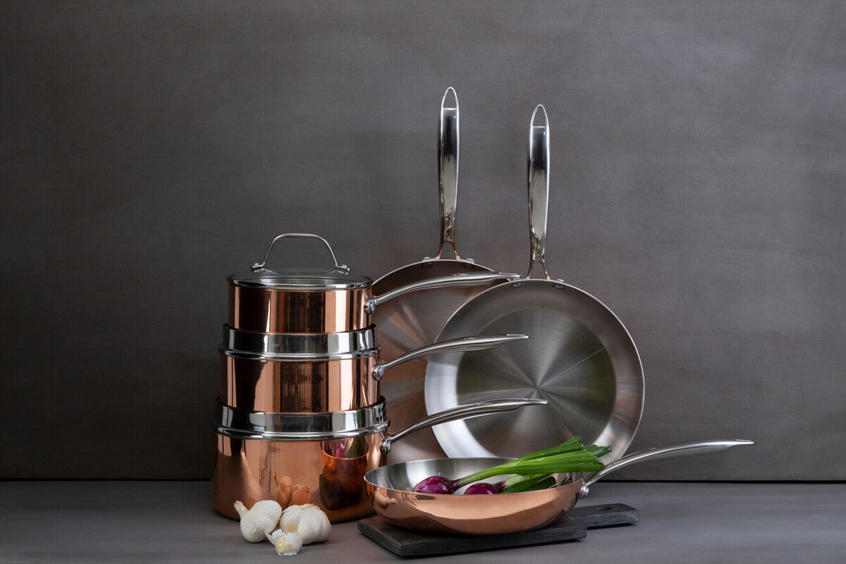 Minerva Copper Finish 16cm Saucepan with Lid