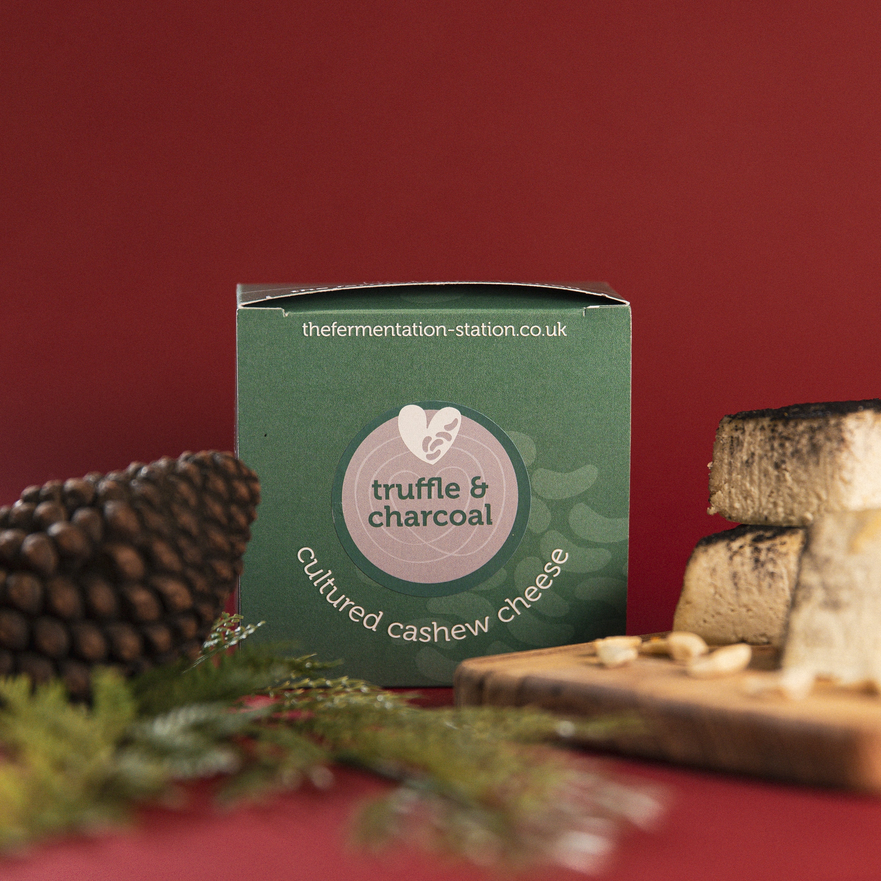 Truffle and Charcoal Cultured Cashew Cheese