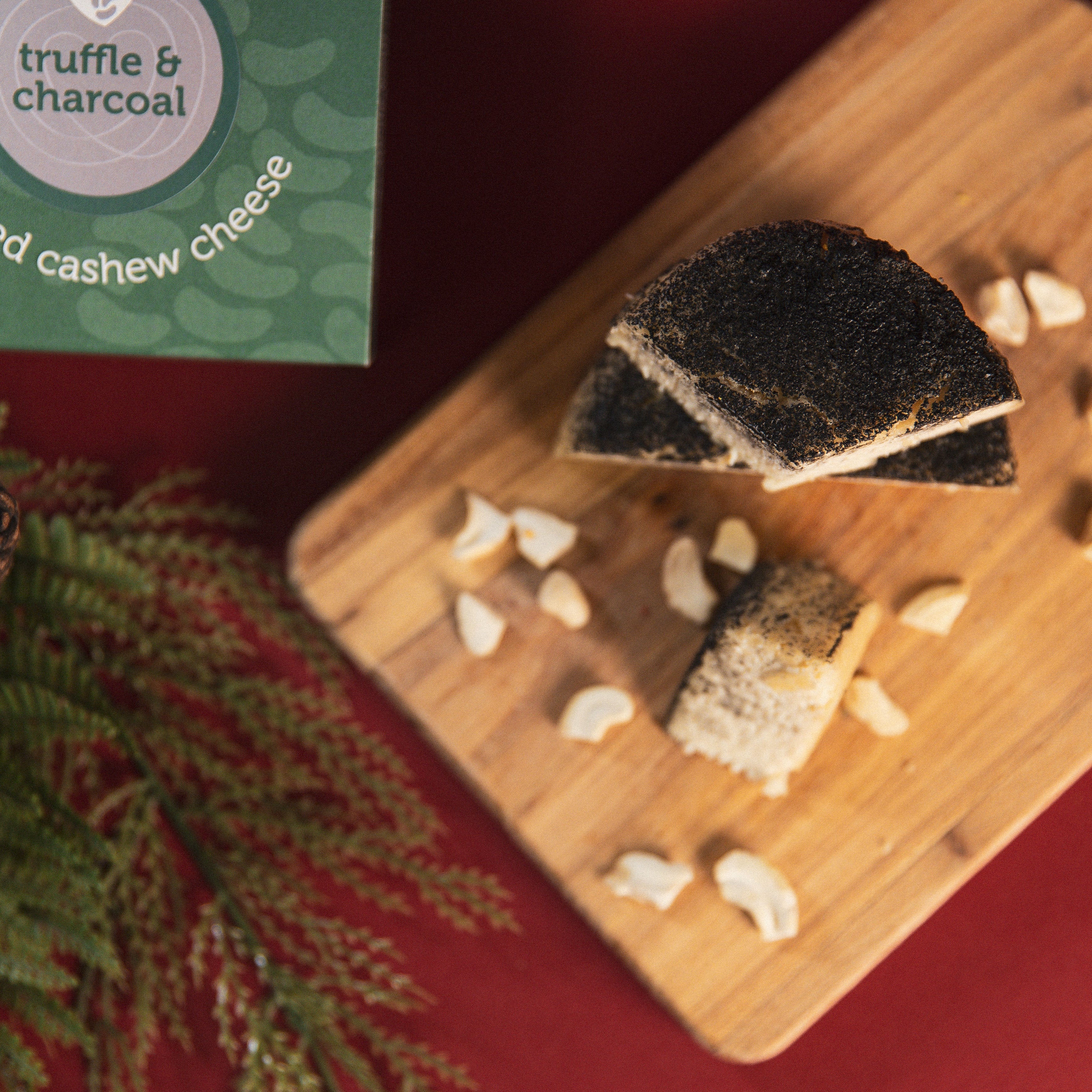 Truffle and Charcoal Cultured Cashew Cheese