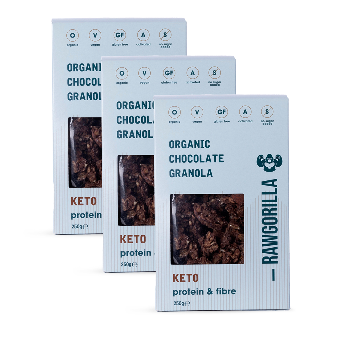 Organic Chocolate Granola Cereal Keto - 250g - RAWGORILLA by RawGorilla | The Hackers Market