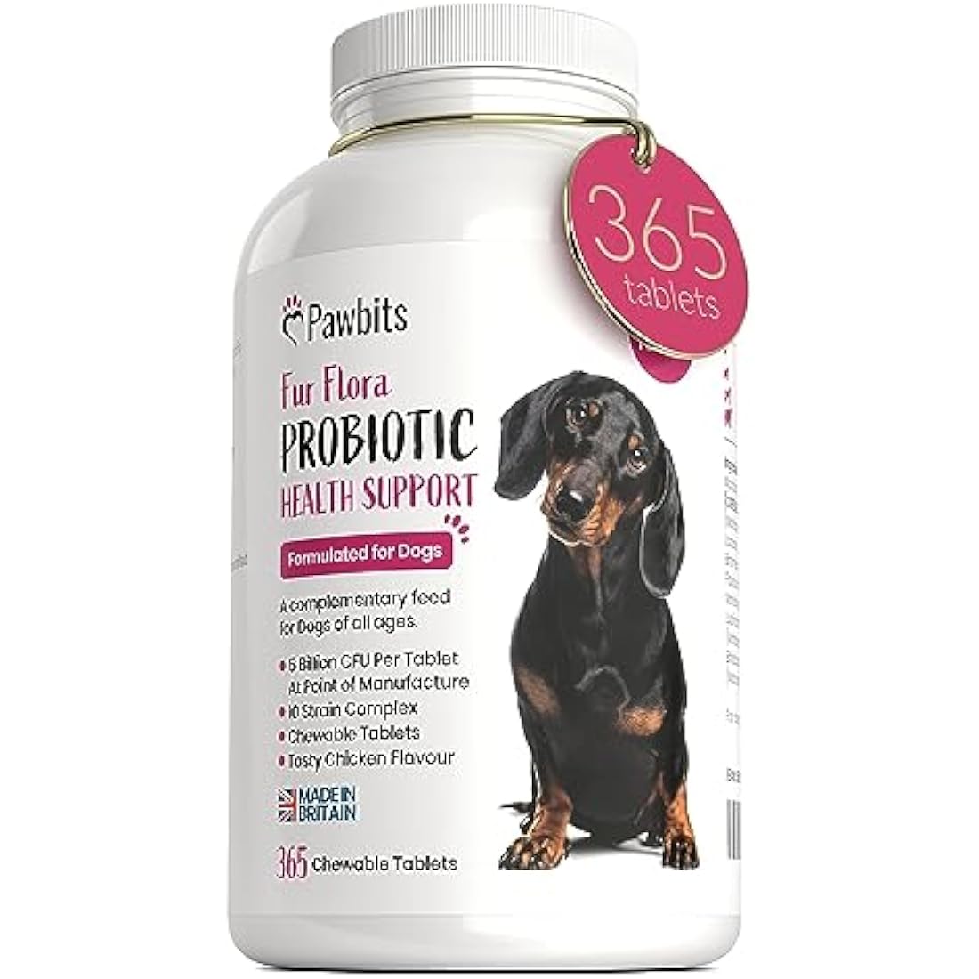 365 Canine Probiotics & Prebiotics Tablets for Dogs – 5 Billion CFU Tablet Chicken Flavour Chewable Dietary Supplements -10 Strain Complex for Digestive Support, Gut Health, Bad Breath & Itchy Skin by The Hackers Market | The Hackers Market