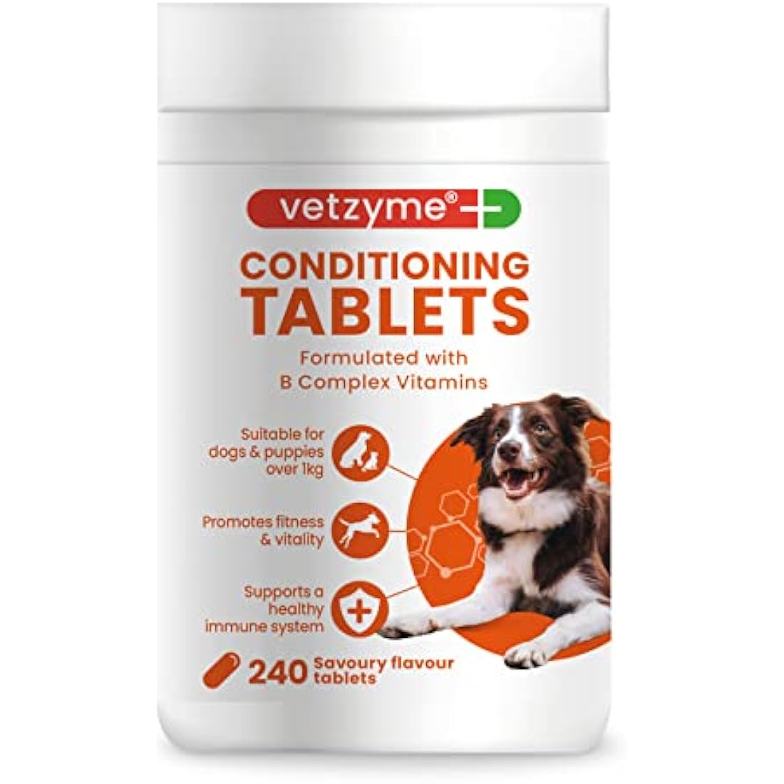 Vetzyme Once A Day Conditioning Tablets for Dogs (240 Tablets) - With B Complex Vitamins to Promote Fitness and Support a Healthy Immune System by The Hackers Market | The Hackers Market