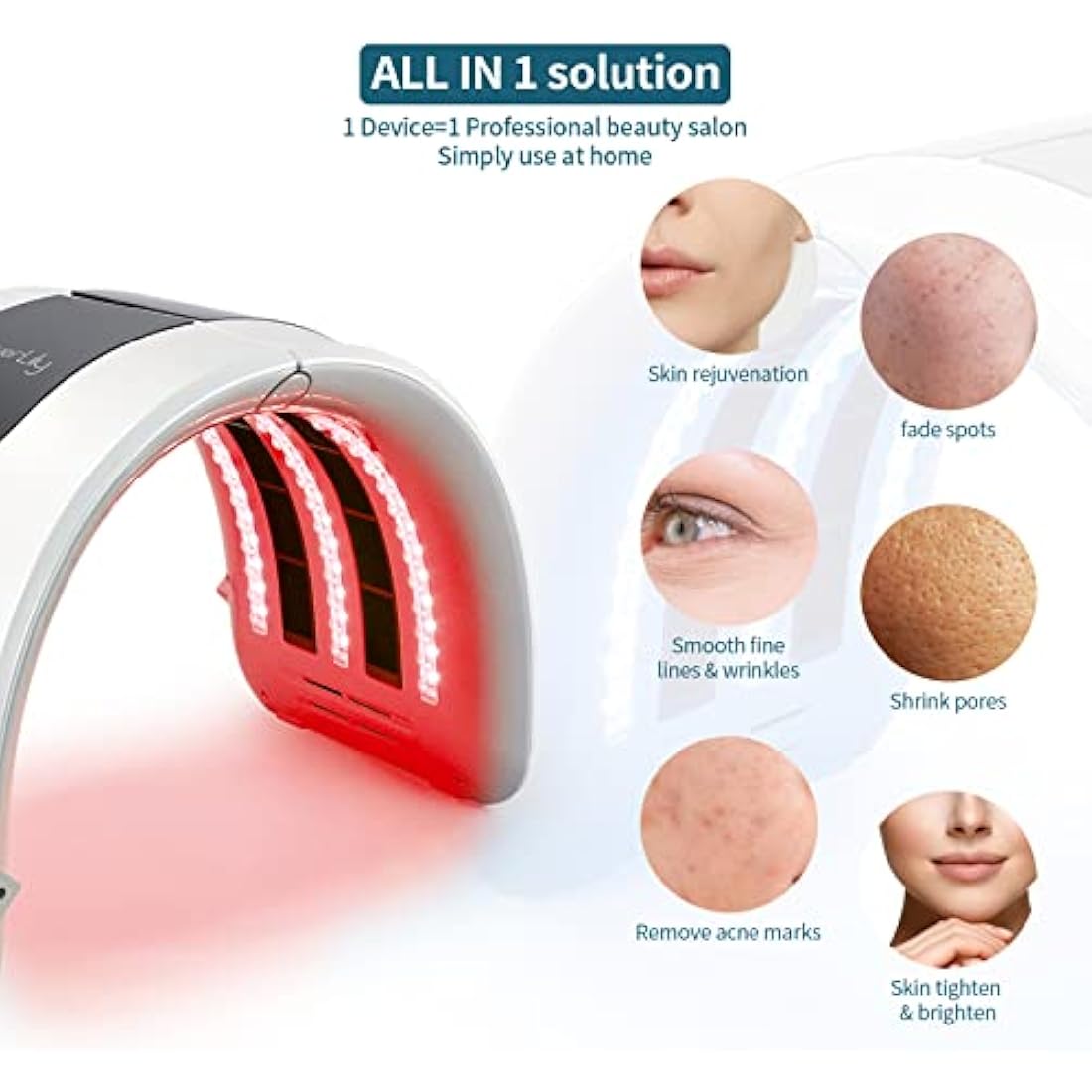 7 Colors Led face Mask,Red Light Therapy Lamp,PDT Machine, Skin Care Light Mask For Face Body SPA,Anti-Anging,Rejuvenation,Firming,Smooth Wrinkle,Skin Brighten,Home Use,Beauty Salon Device