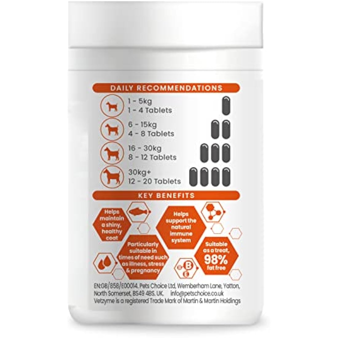 Vetzyme Once A Day Conditioning Tablets for Dogs (240 Tablets) - With B Complex Vitamins to Promote Fitness and Support a Healthy Immune System by The Hackers Market | The Hackers Market