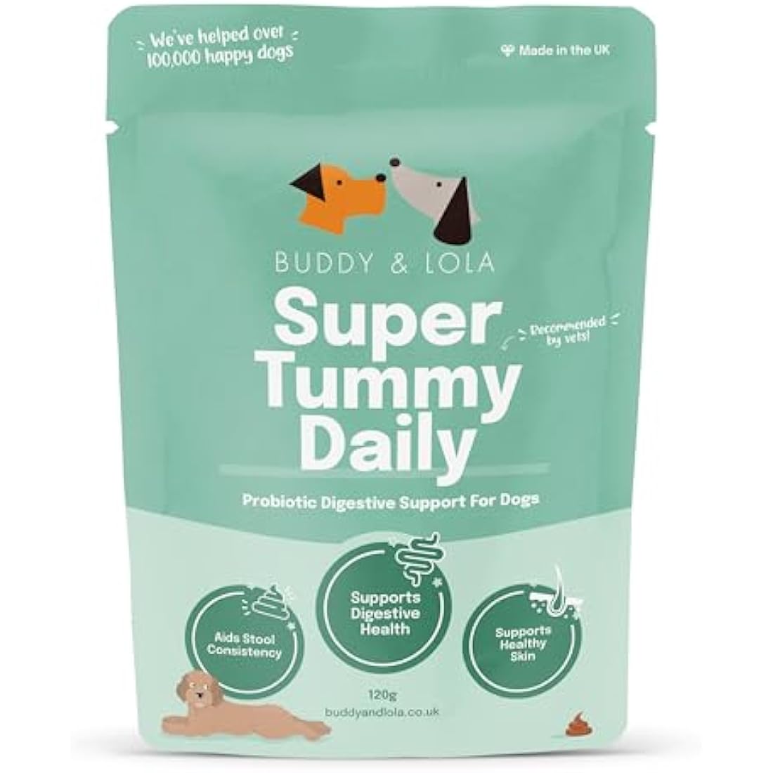 Buddy and Lola Probiotics for Dogs - High CFU Count, Plant-Based Dog Probiotics Powder for Gut Health and Skin Health - Essential Dog Soil Based Probiotic Supplement by The Hackers Market | The Hackers Market
