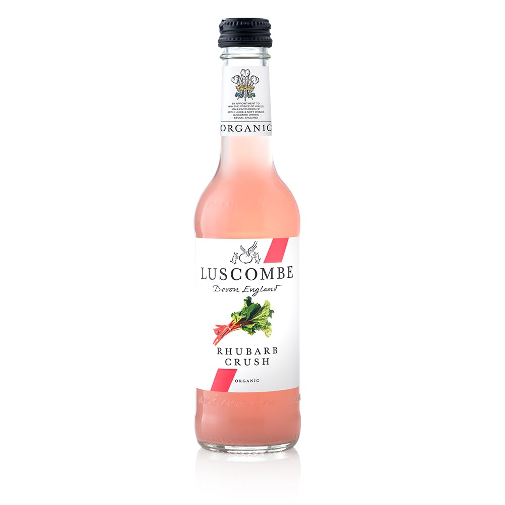 Luscombe - Rhubarb Crush (12x27cl) - Devon Spring Water, Organic Rhubarb, All Natural Organic Ingredients, Non-Alcoholic, Vegan & Gluten Free by Luscombe | The Hackers Market