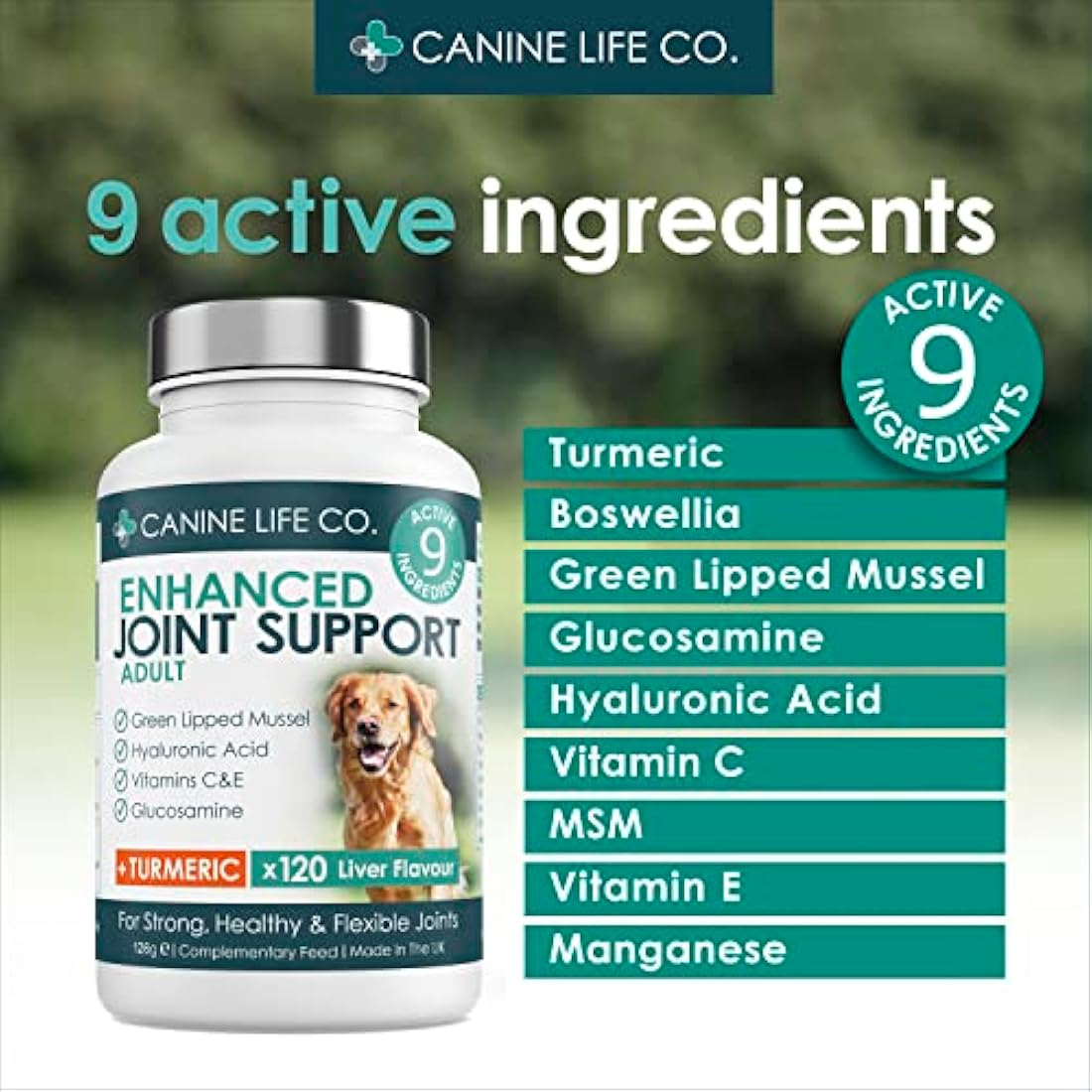Enhanced Adult Dog Joint Supplements With Turmeric, Glucosamine & Green Lipped Mussel 300 Chewable Tablets Made In The UK - Canine Life Co. (1 Pot (300 Tablets)) by The Hackers Market | The Hackers Market