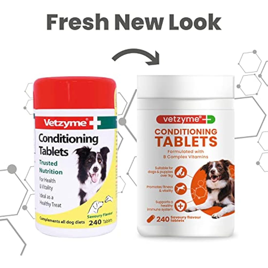 Vetzyme Once A Day Conditioning Tablets for Dogs (240 Tablets) - With B Complex Vitamins to Promote Fitness and Support a Healthy Immune System by The Hackers Market | The Hackers Market