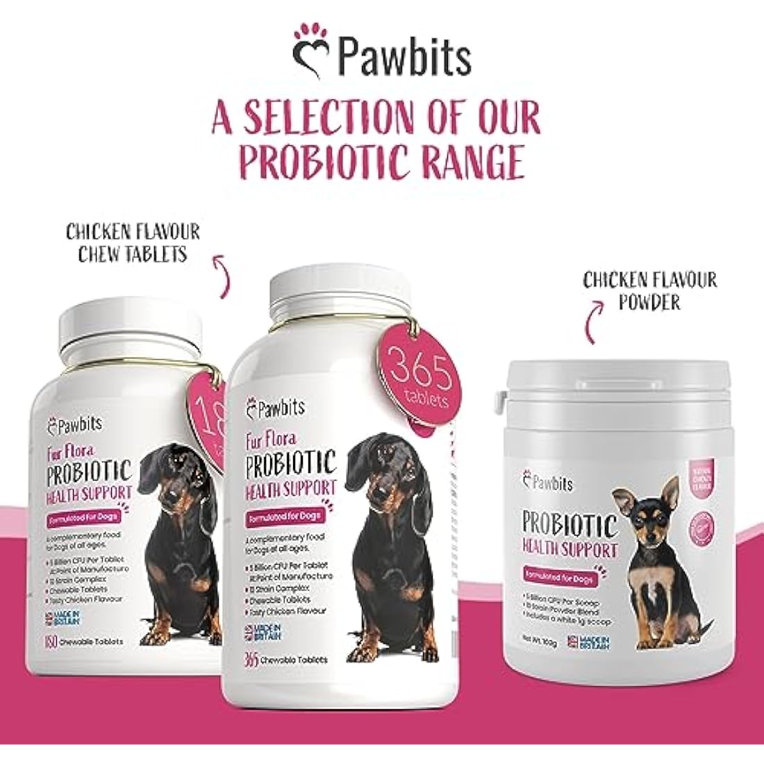 365 Canine Probiotics & Prebiotics Tablets for Dogs – 5 Billion CFU Tablet Chicken Flavour Chewable Dietary Supplements -10 Strain Complex for Digestive Support, Gut Health, Bad Breath & Itchy Skin by The Hackers Market | The Hackers Market