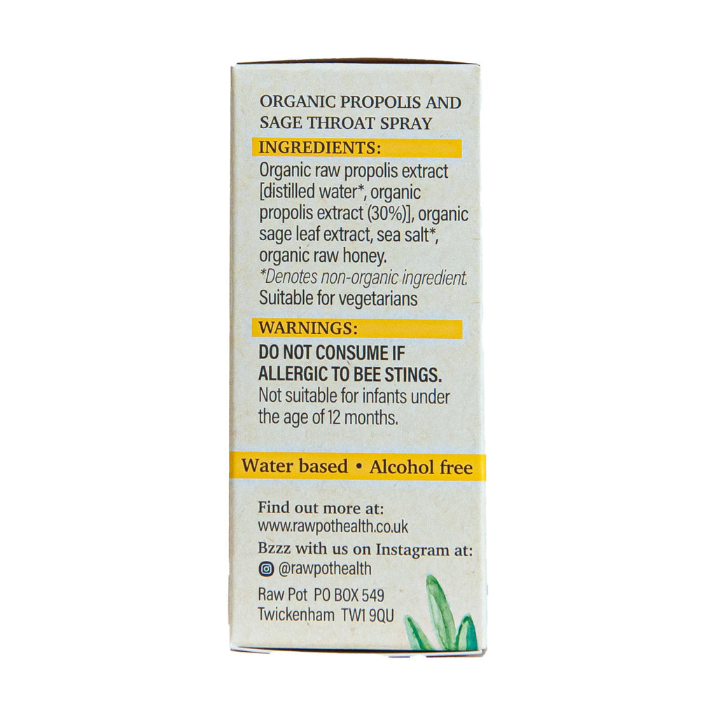 Organic Propolis And Sage Throat Spray