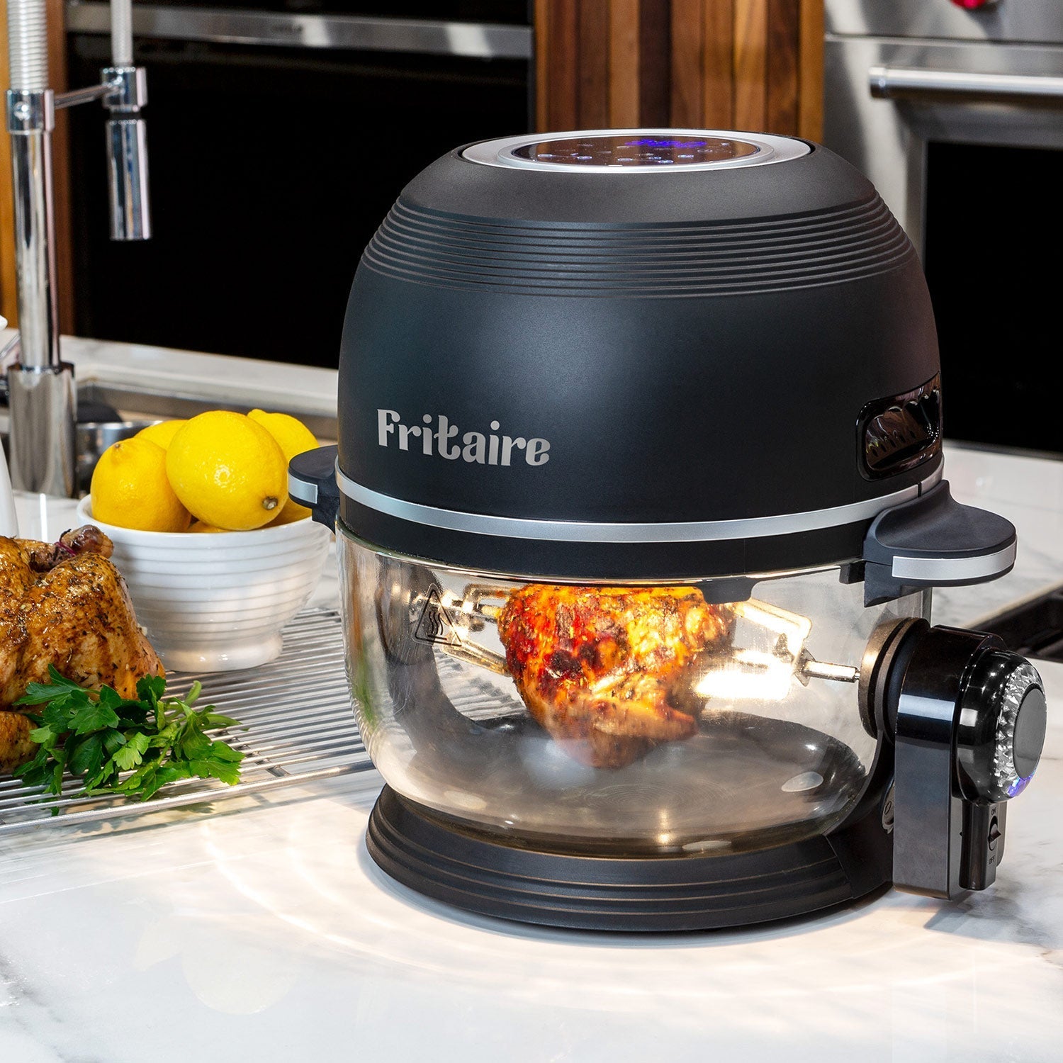 The Self-Cleaning Glass Bowl Air Fryer - TEAL