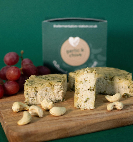 Garlic and Chive Cultured Cashew Cheese