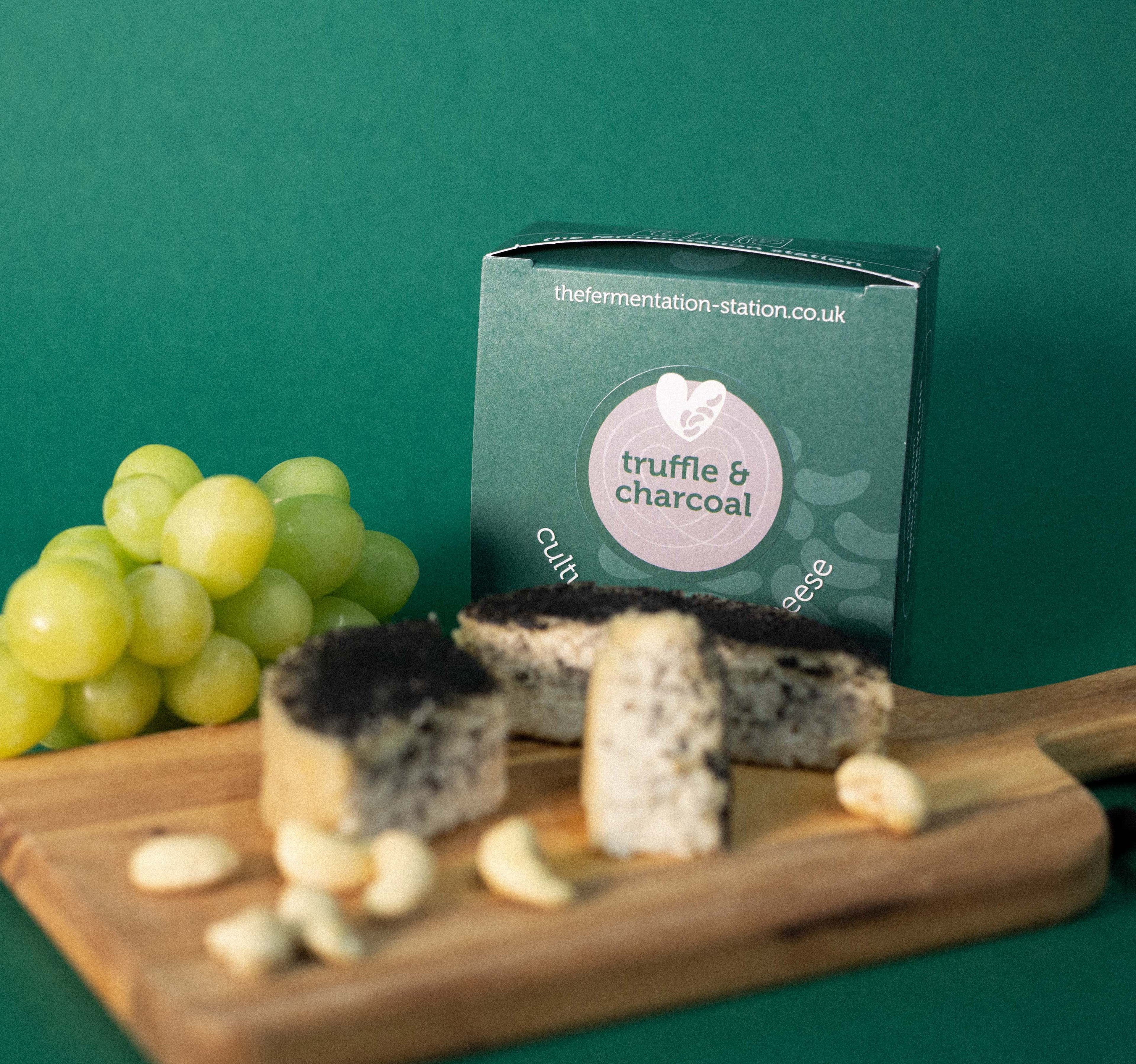 Truffle and Charcoal Cultured Cashew Cheese