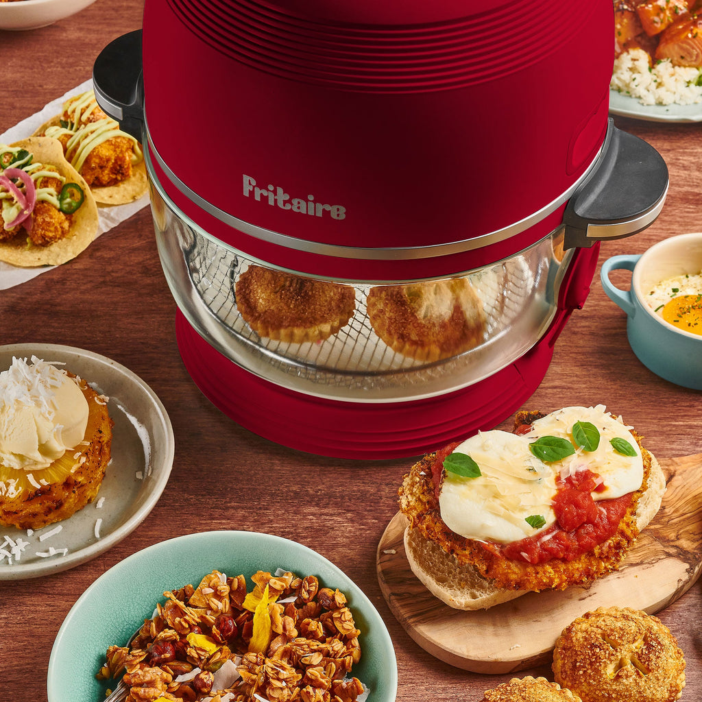 The Self-Cleaning Glass Bowl Air Fryer - CHERRY RED
