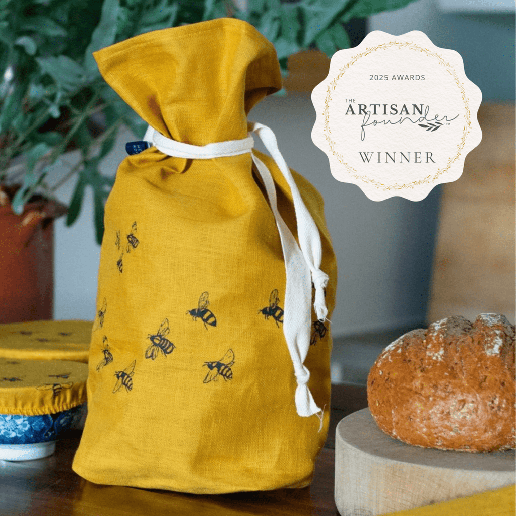 Bee Bread Bag Hand Printed In Pure Linen
