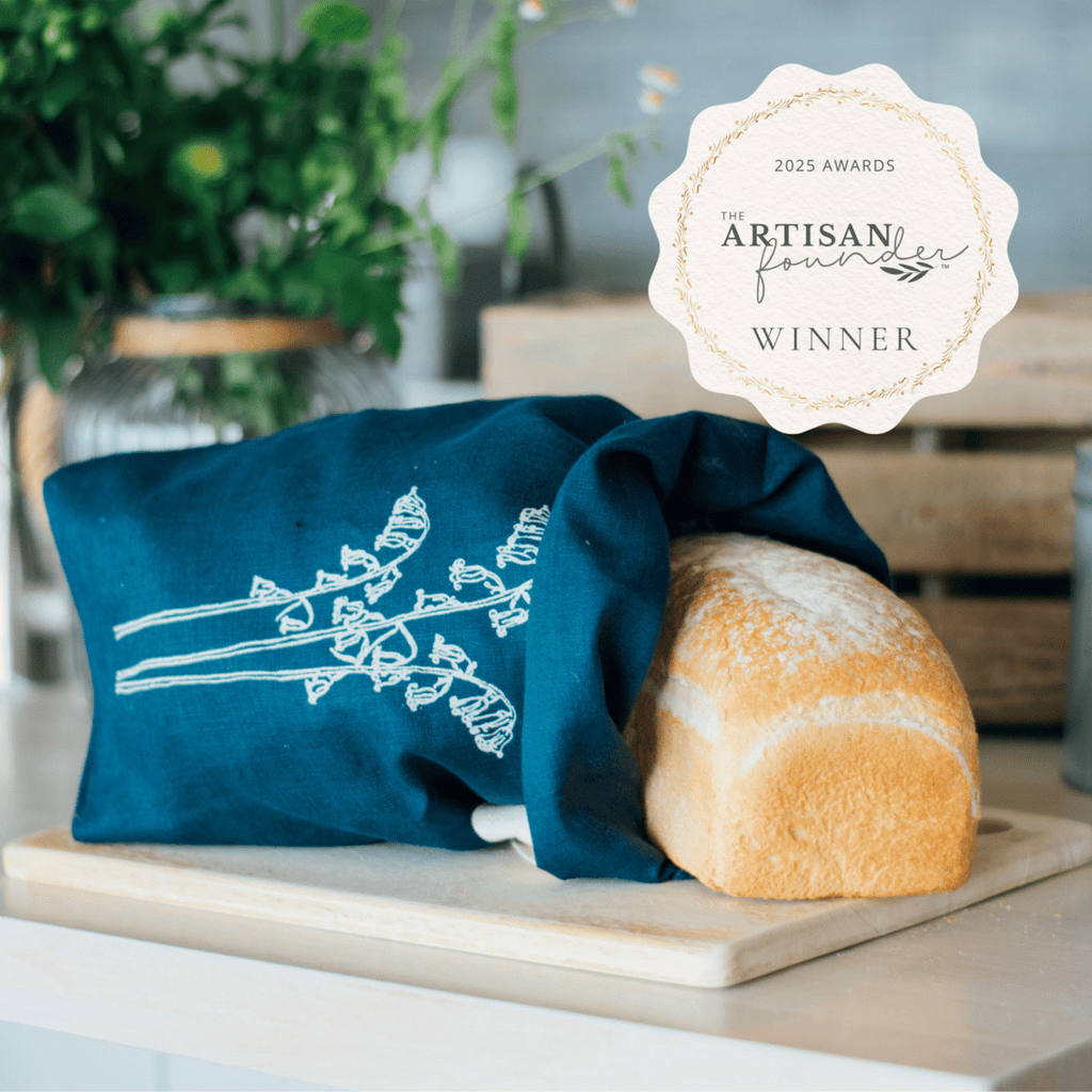 Navy Linen Bread Bag - Bluebell Collection