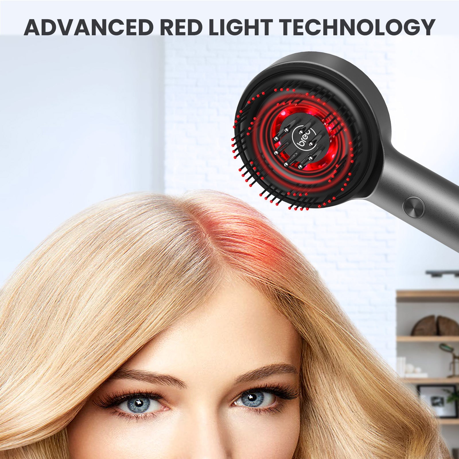 Breo Scalp 3 Electric Scalp Massager Brush with Red Light & Oil Applicator for Scalp Care