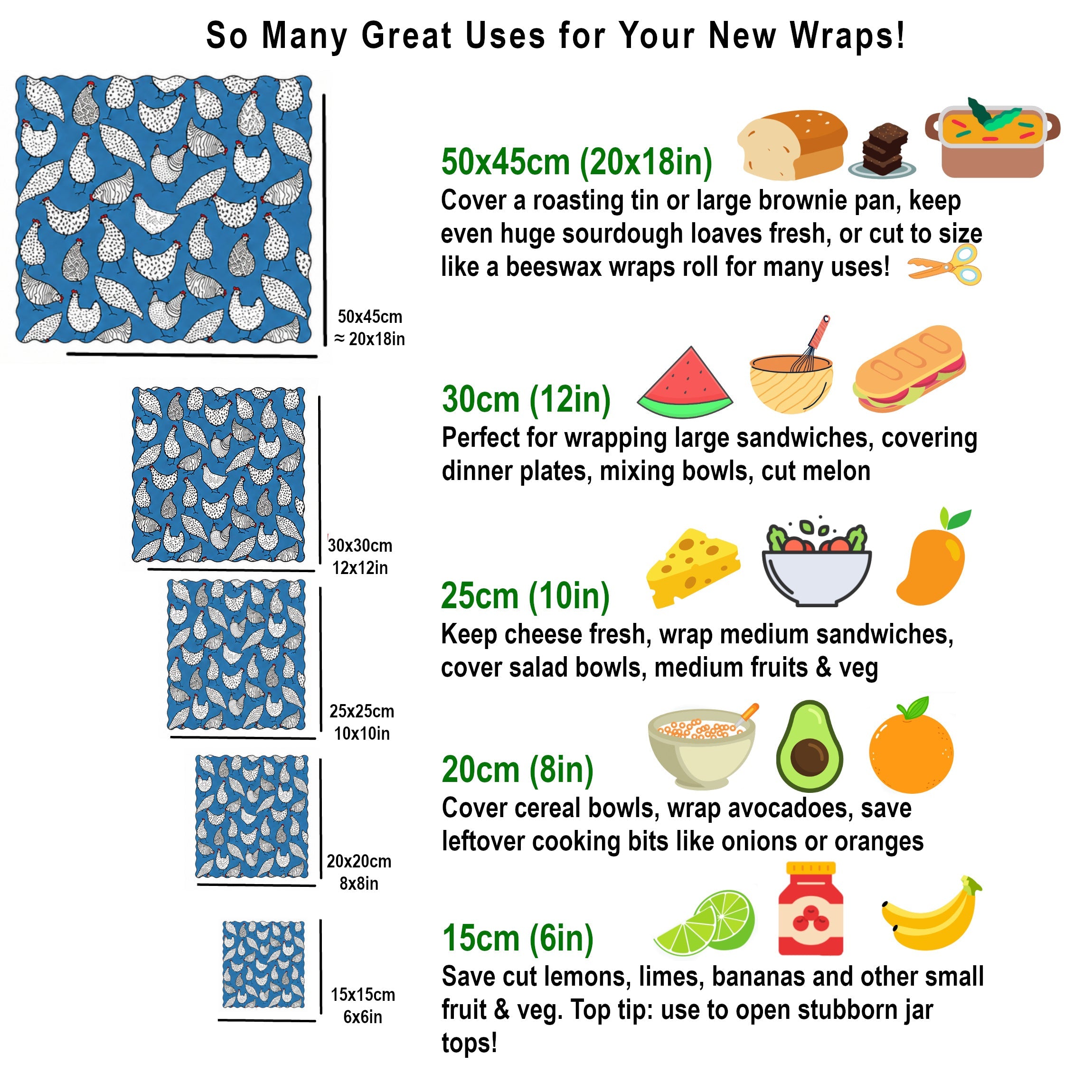Classic Set of 3 beeswax wraps | Robins