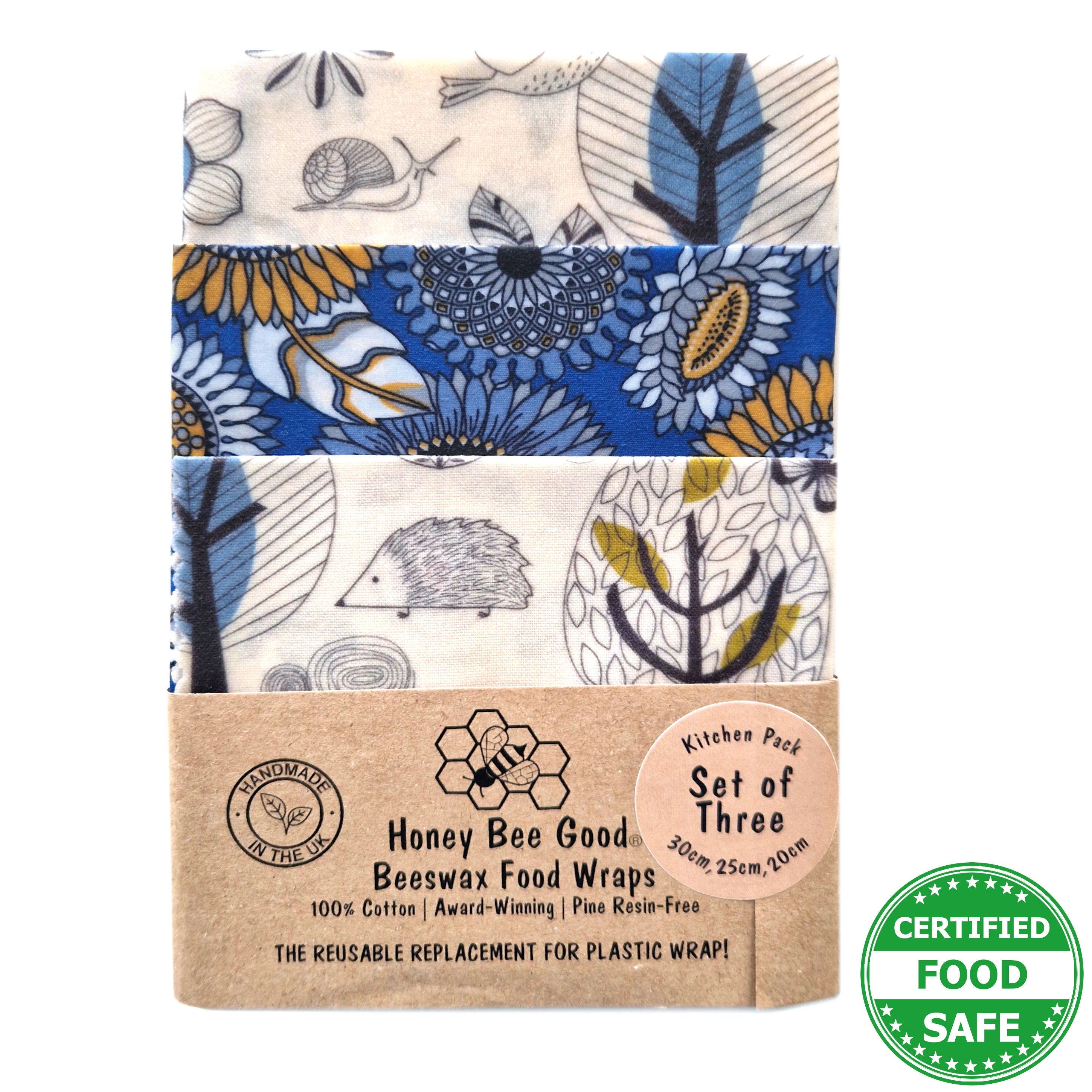 *Set of 3 Handmade Beeswax Wraps | Scandi by Honey Bee Good | The Hackers Market