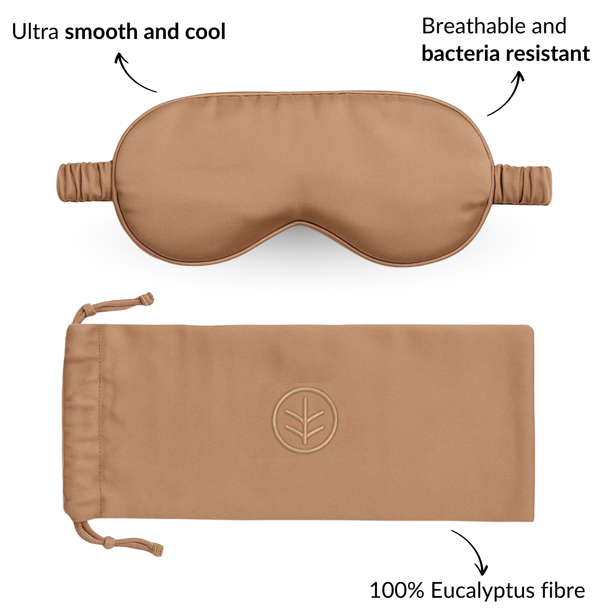 Essential Silk Sleep Eye Mask in Peach (Eucalyptus Silk) by Ethical Bedding™ | The Hackers Market