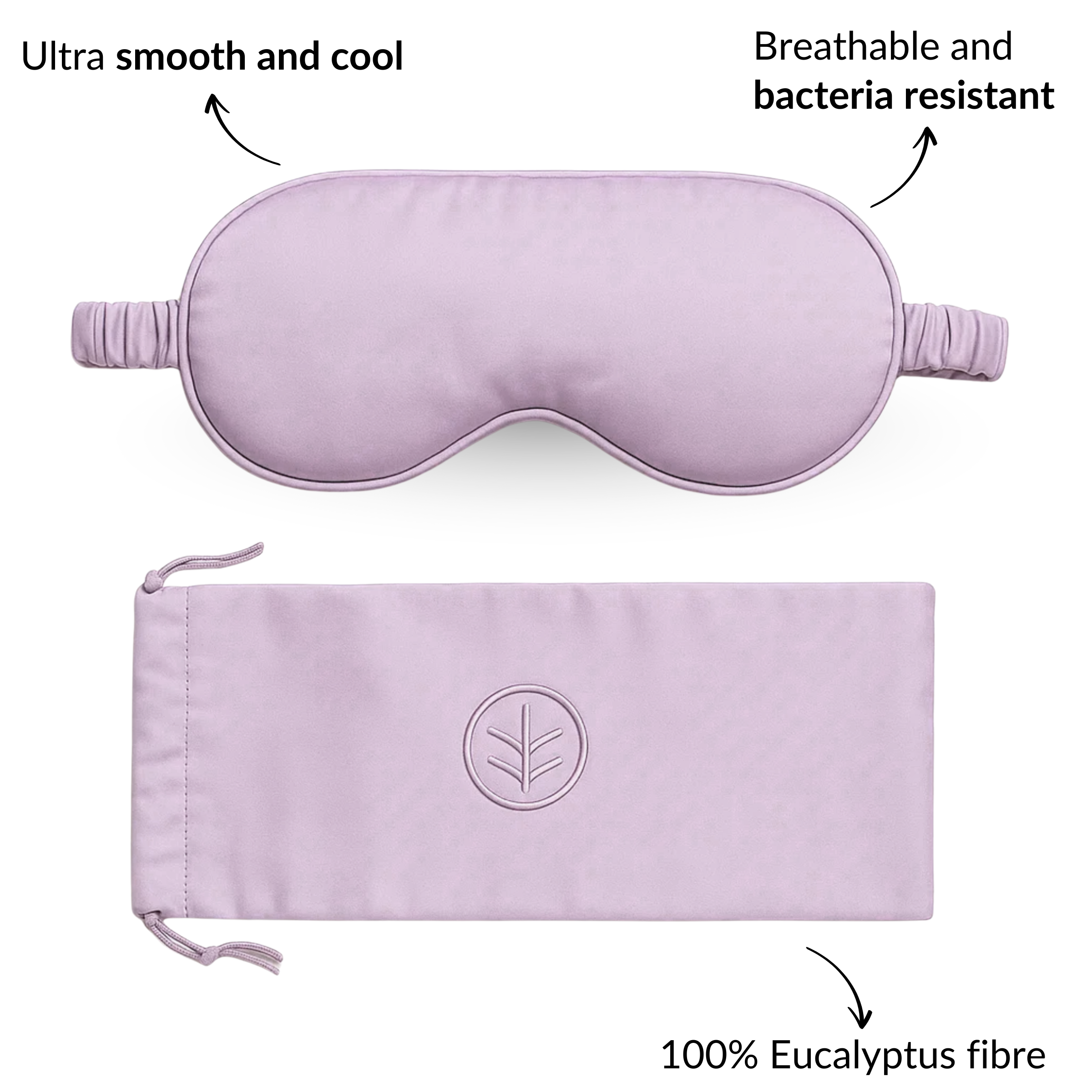 Essential Silk Sleep Eye Mask in Blush (Eucalyptus Silk) by Ethical Bedding™ | The Hackers Market