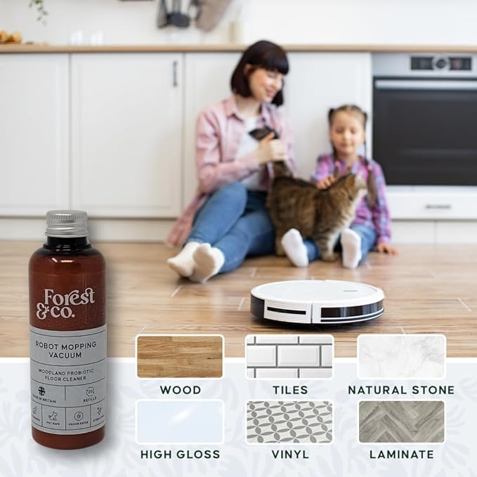 Forest&Co (30+ Tank Refills) Non-toxic, Pet Safe, Eco-Friendly, Floor Cleaner liquid Concentrate for Robot Wiping Vacuum & Spray Mops - All surfaces