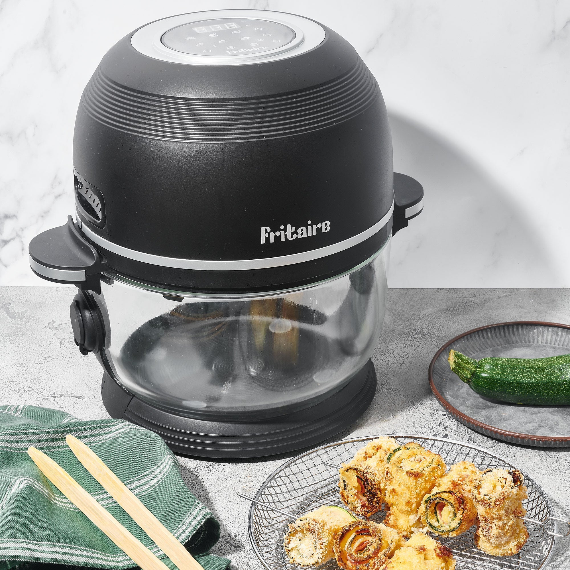 The Self-Cleaning Glass Bowl Air Fryer - MIDNIGHT BLACK by Fritaire | The Hackers Market