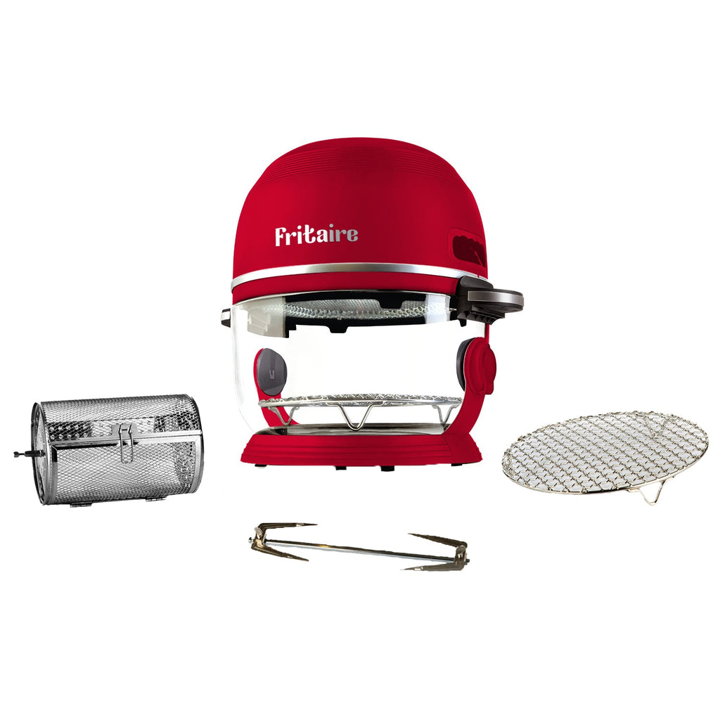 The Self-Cleaning Glass Bowl Air Fryer - CHERRY RED