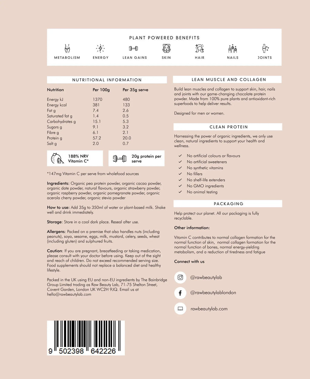 Vegan Protein & Collagen Builder by Raw Beauty Lab | The Hackers Market