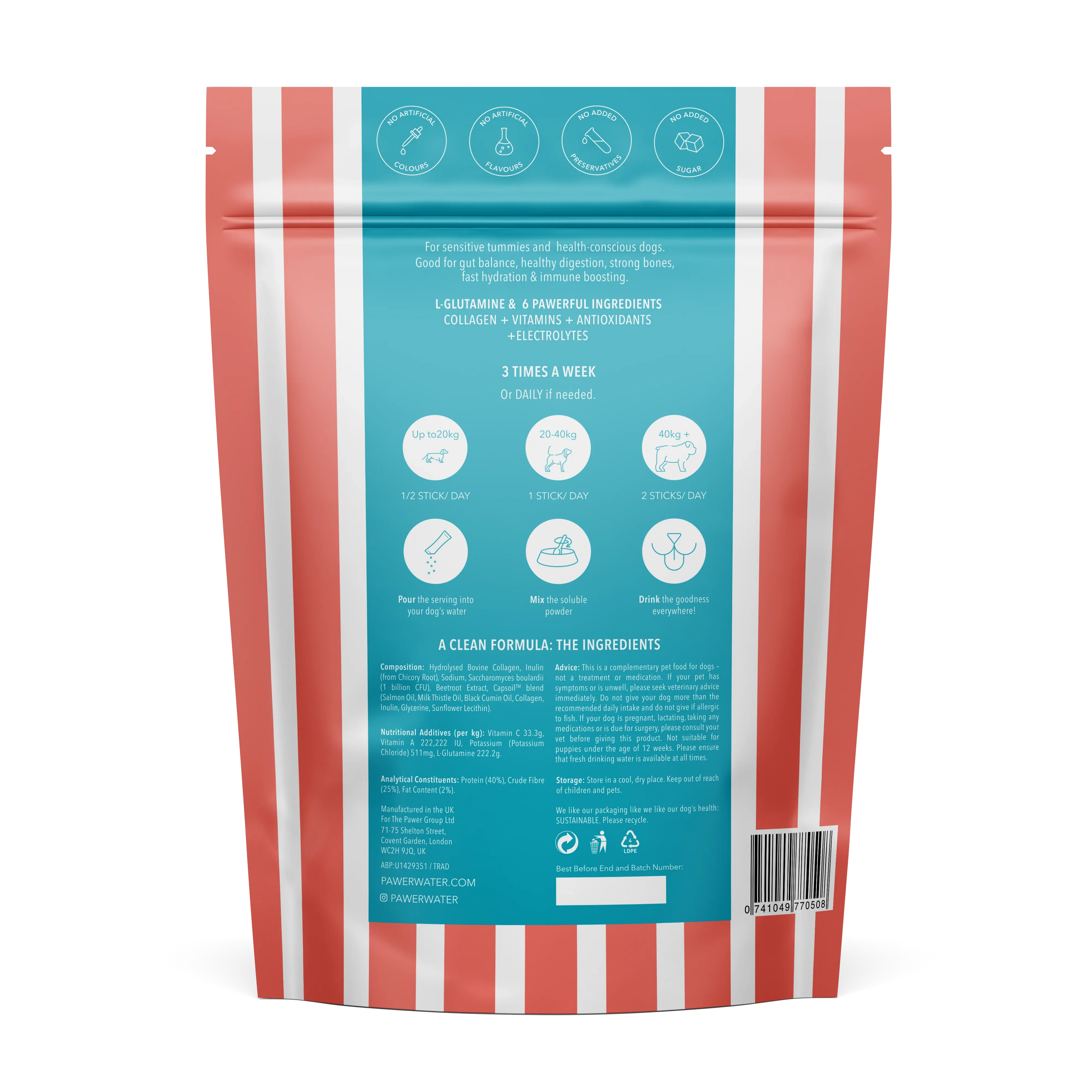 Pawer Water Gut Support (5-sticks Pouch) by Pawer Water | The Hackers Market