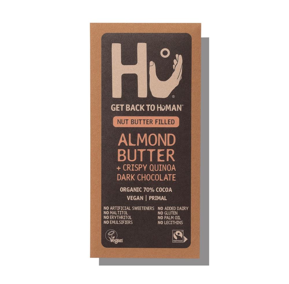 Almond Butter & Crispy Quinoa Dark Chocolate Bar - 60g - Hu by Hu Chocolate | The Hackers Market