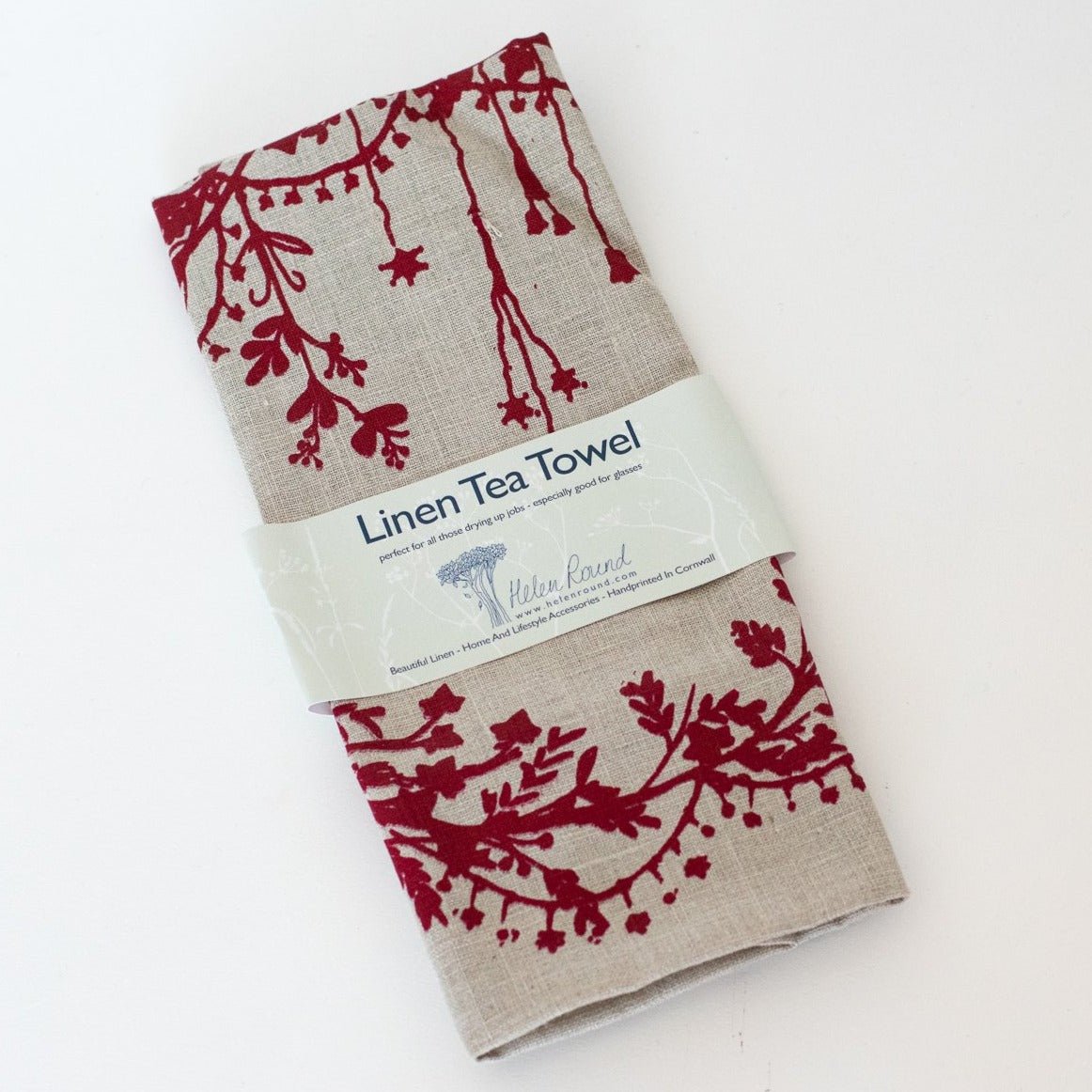Christmas Tea Towel in Pure Linen