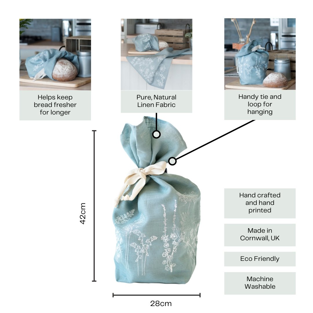 Breathable Linen Bread Bag Garden Design