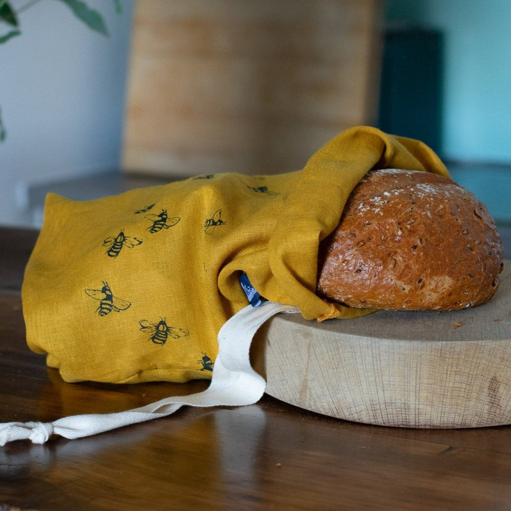 Bee Bread Bag Hand Printed In Pure Linen