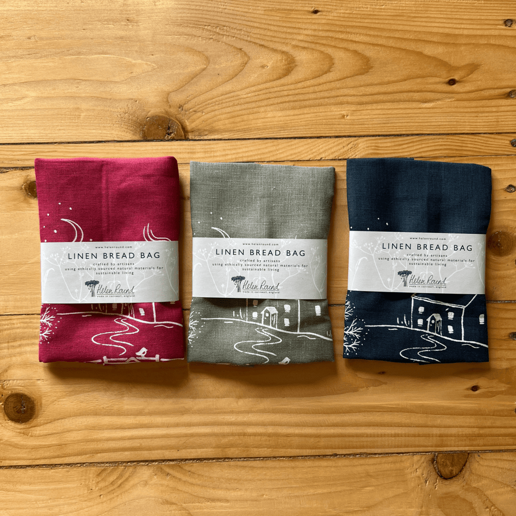 Winter Fox Linen Bread Bag