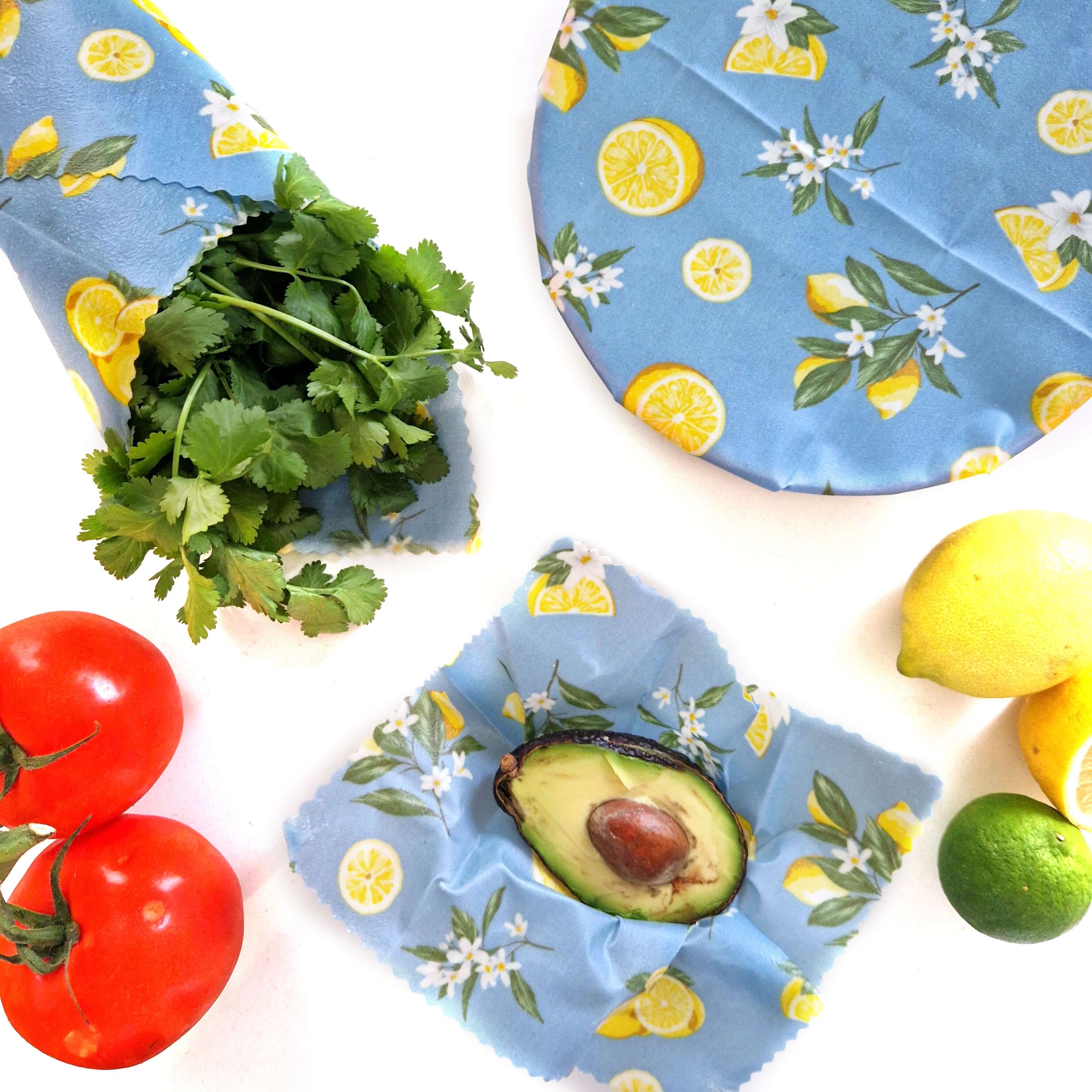 *Set of 3 Handmade Beeswax Wraps | Lemonade by Honey Bee Good | The Hackers Market