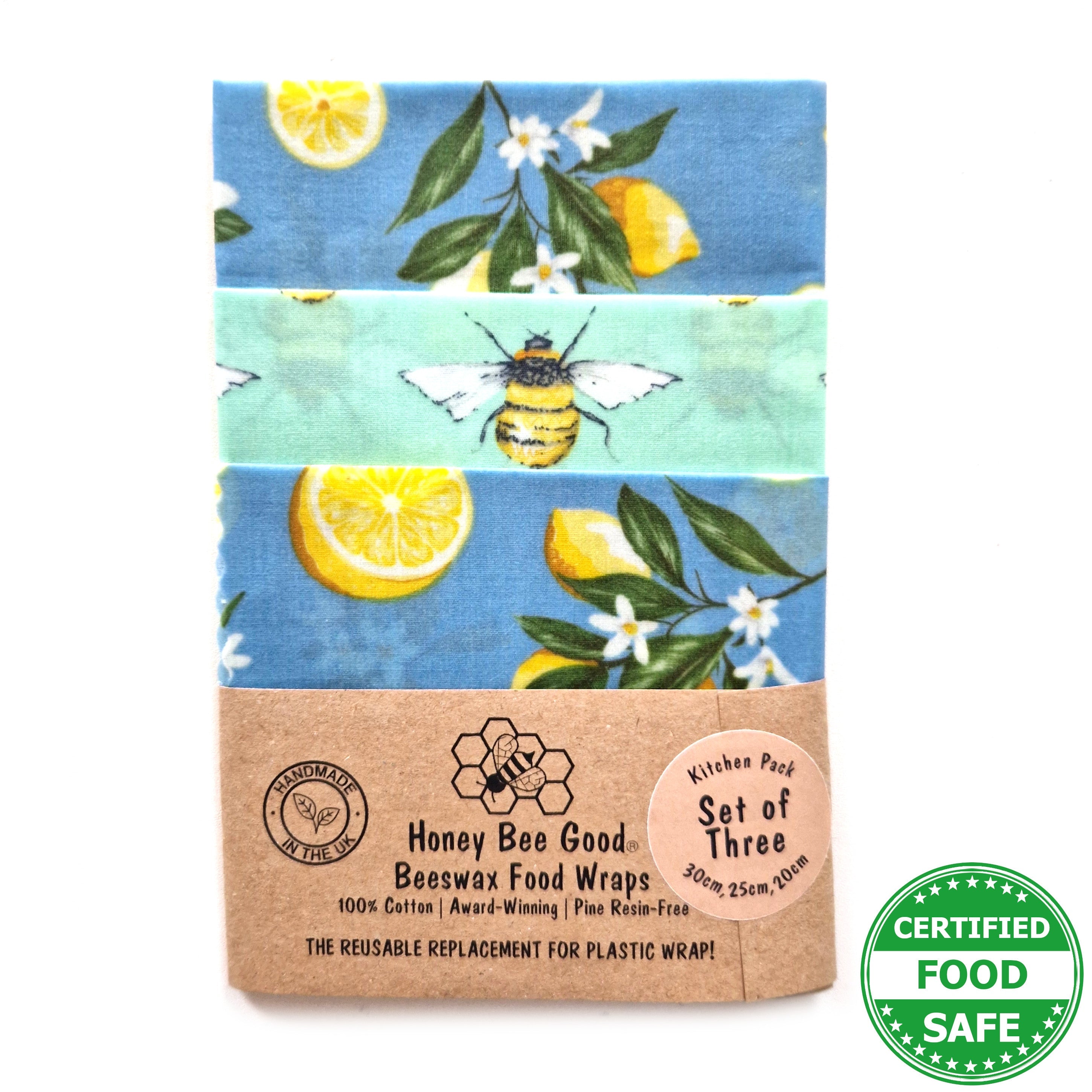 *Set of 3 Handmade Beeswax Wraps | Lemonade by Honey Bee Good | The Hackers Market