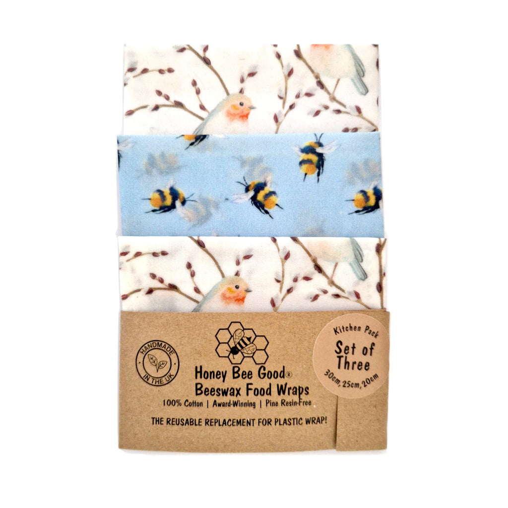 Earth Kind Set of 3 beeswax wraps | Robins