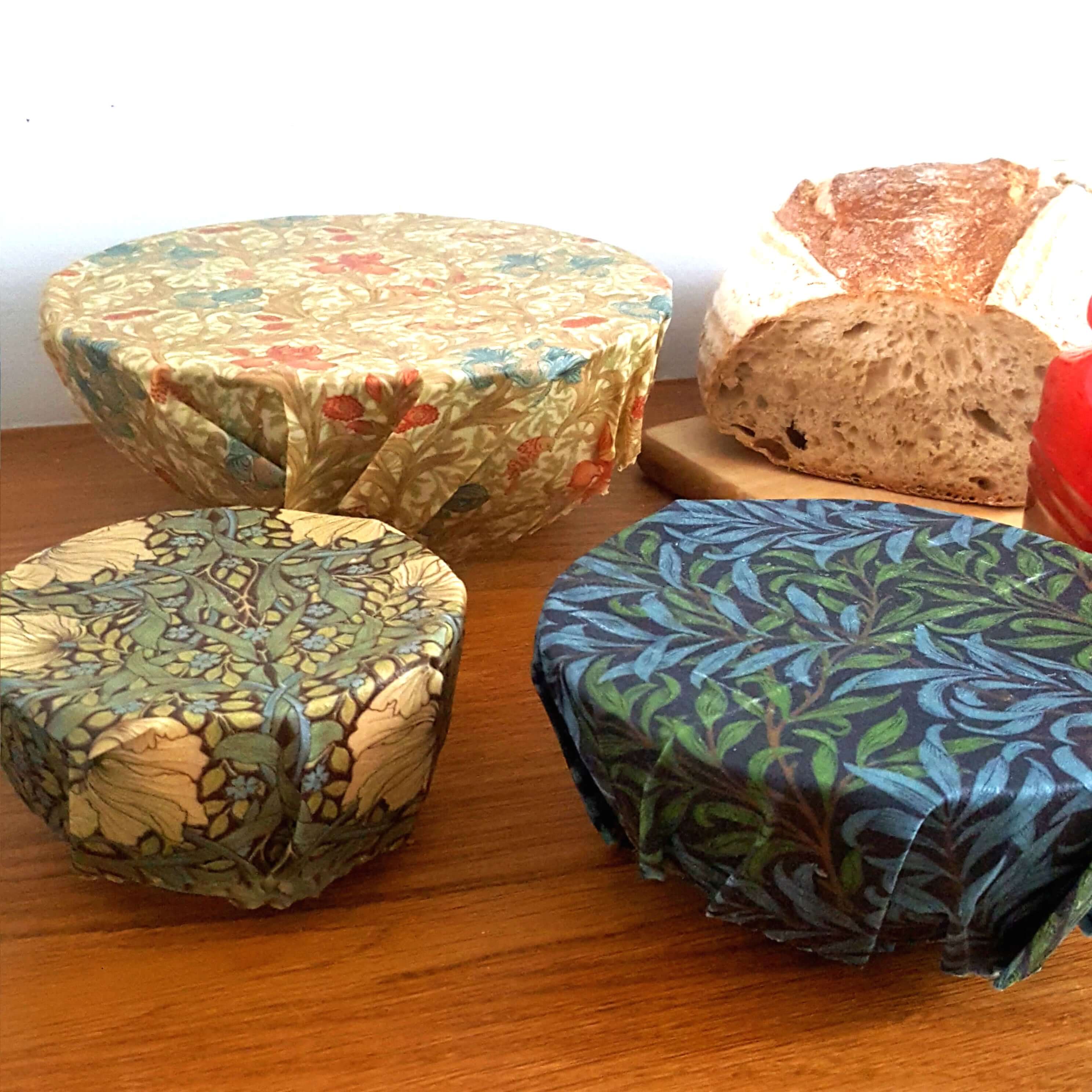*William Morris Set of 3 Handmade Beeswax Wraps by Honey Bee Good | The Hackers Market