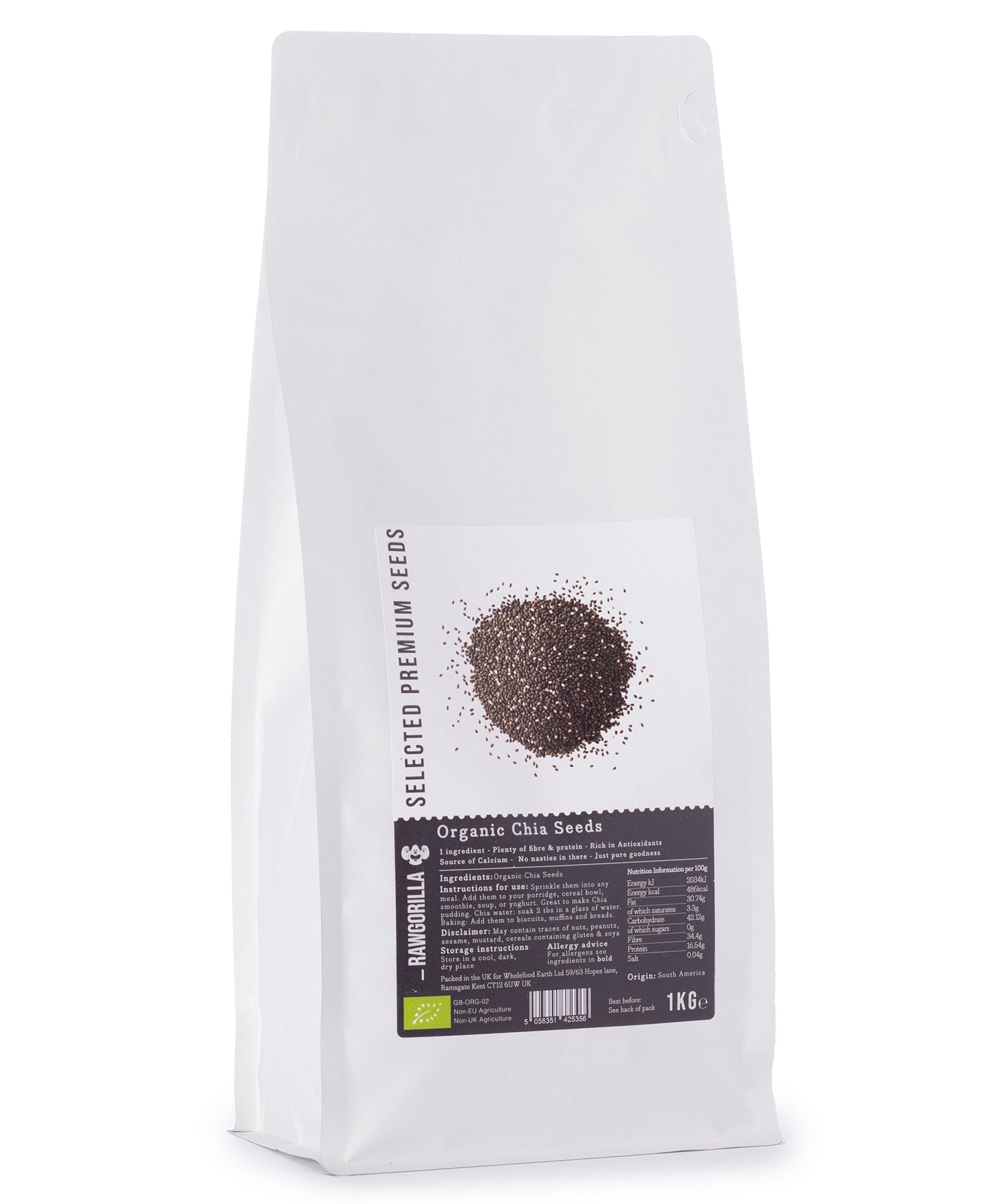 Organic Chia Seeds - RAWGORILLA - 1kg by RawGorilla | The Hackers Market