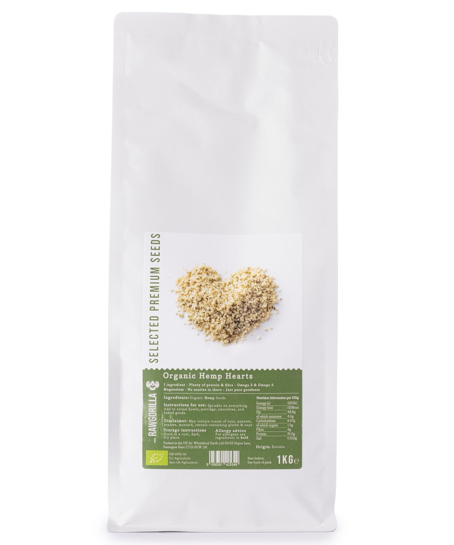 Organic Hemp Hearts - RAWGORILLA - 1kg by RawGorilla | The Hackers Market