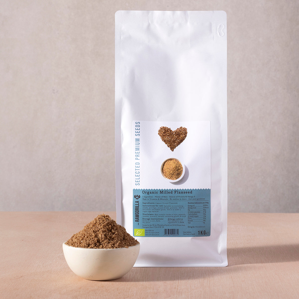 Organic Milled Flaxseeds - RAWGORILLA - 1kg by RawGorilla | The Hackers Market