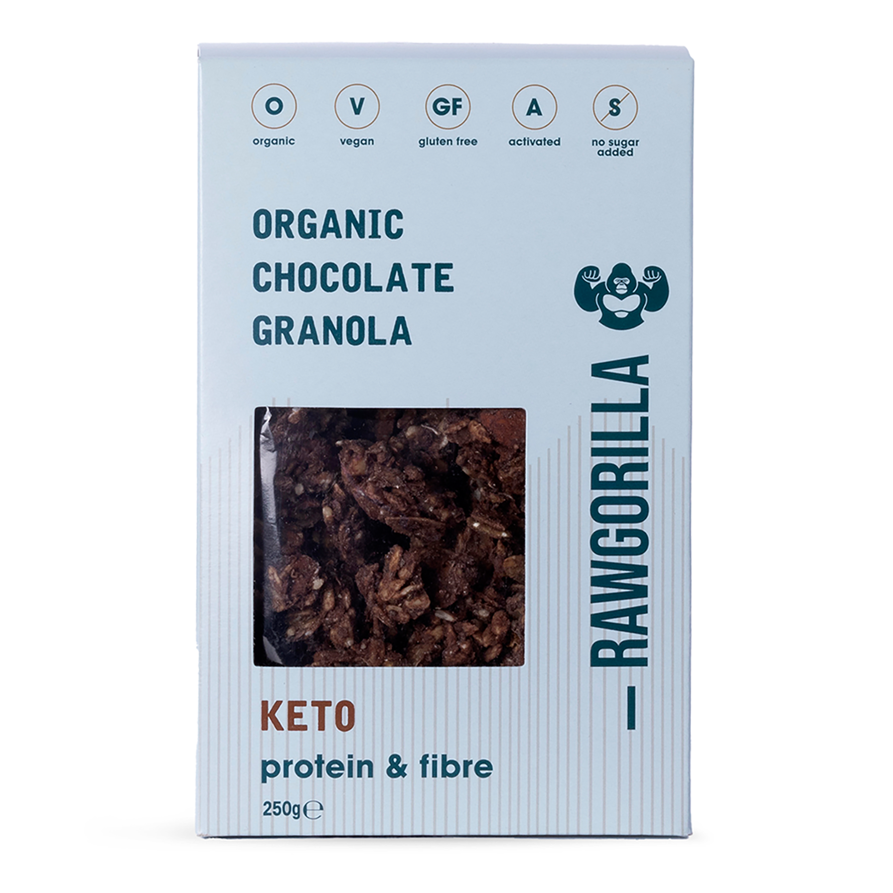 Organic Chocolate Granola Cereal Keto - 250g - RAWGORILLA by RawGorilla | The Hackers Market