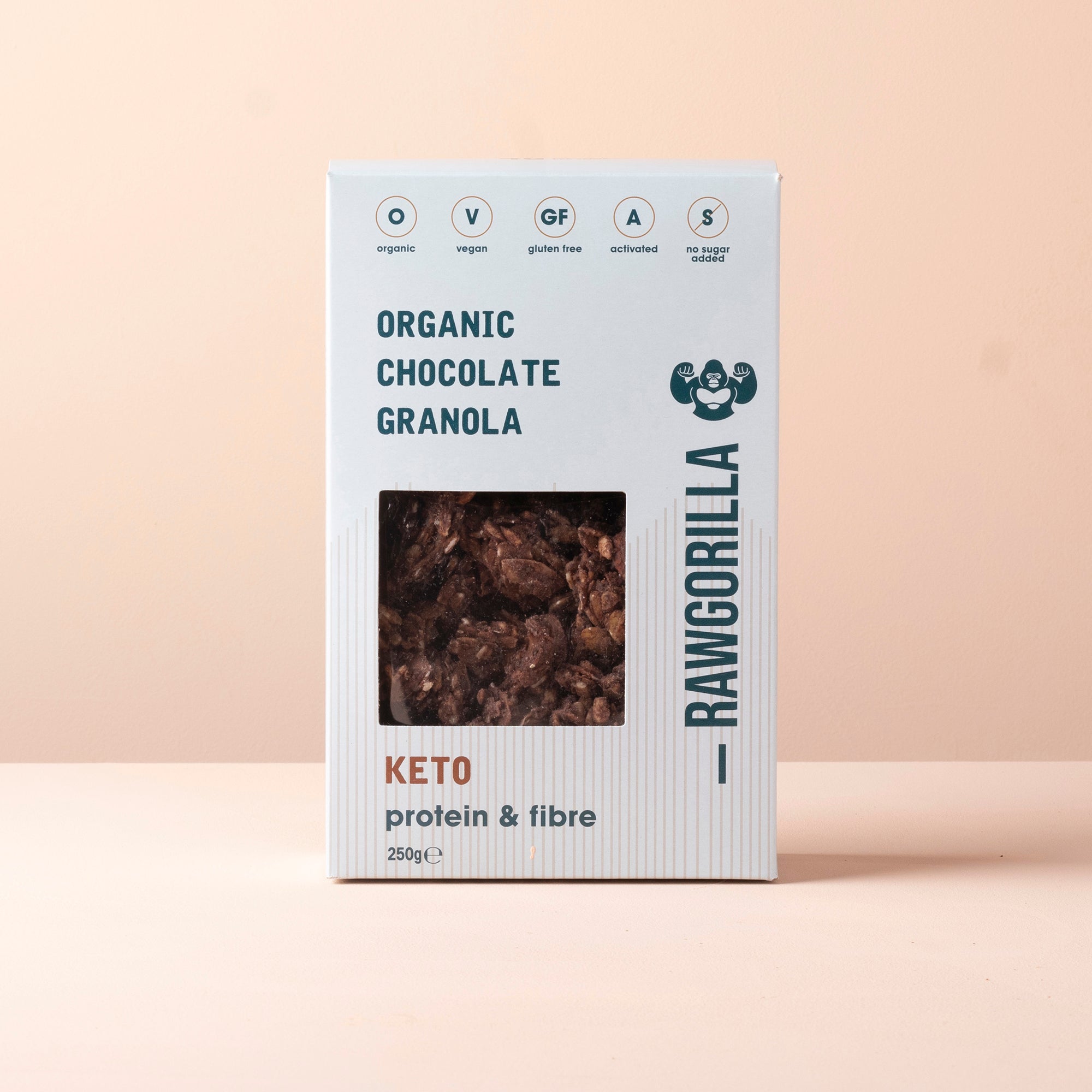 Organic Chocolate Granola Cereal Keto - 250g - RAWGORILLA by RawGorilla | The Hackers Market