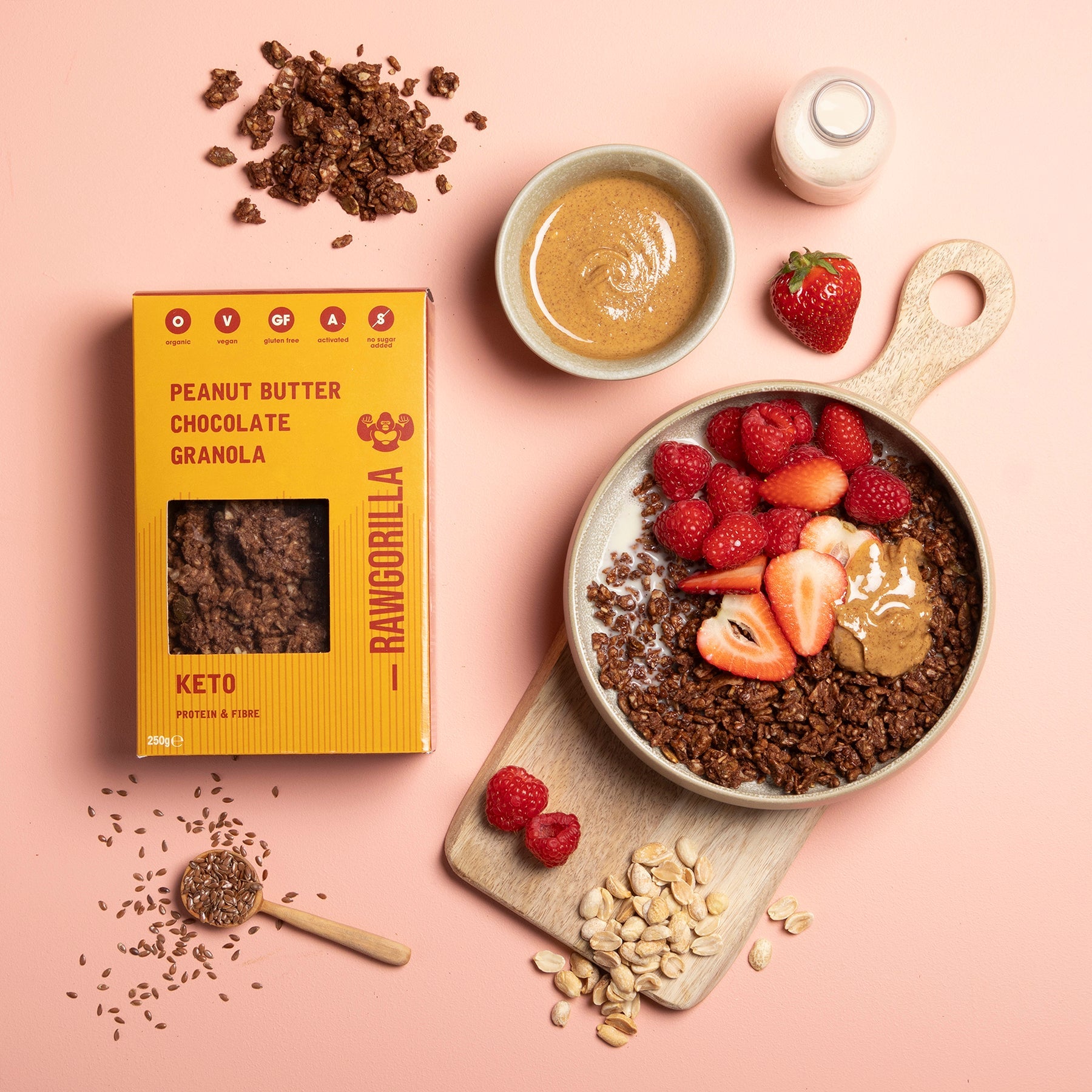 Keto Peanut Butter Chocolate Granola - 250g - Raw Gorilla by RawGorilla | The Hackers Market