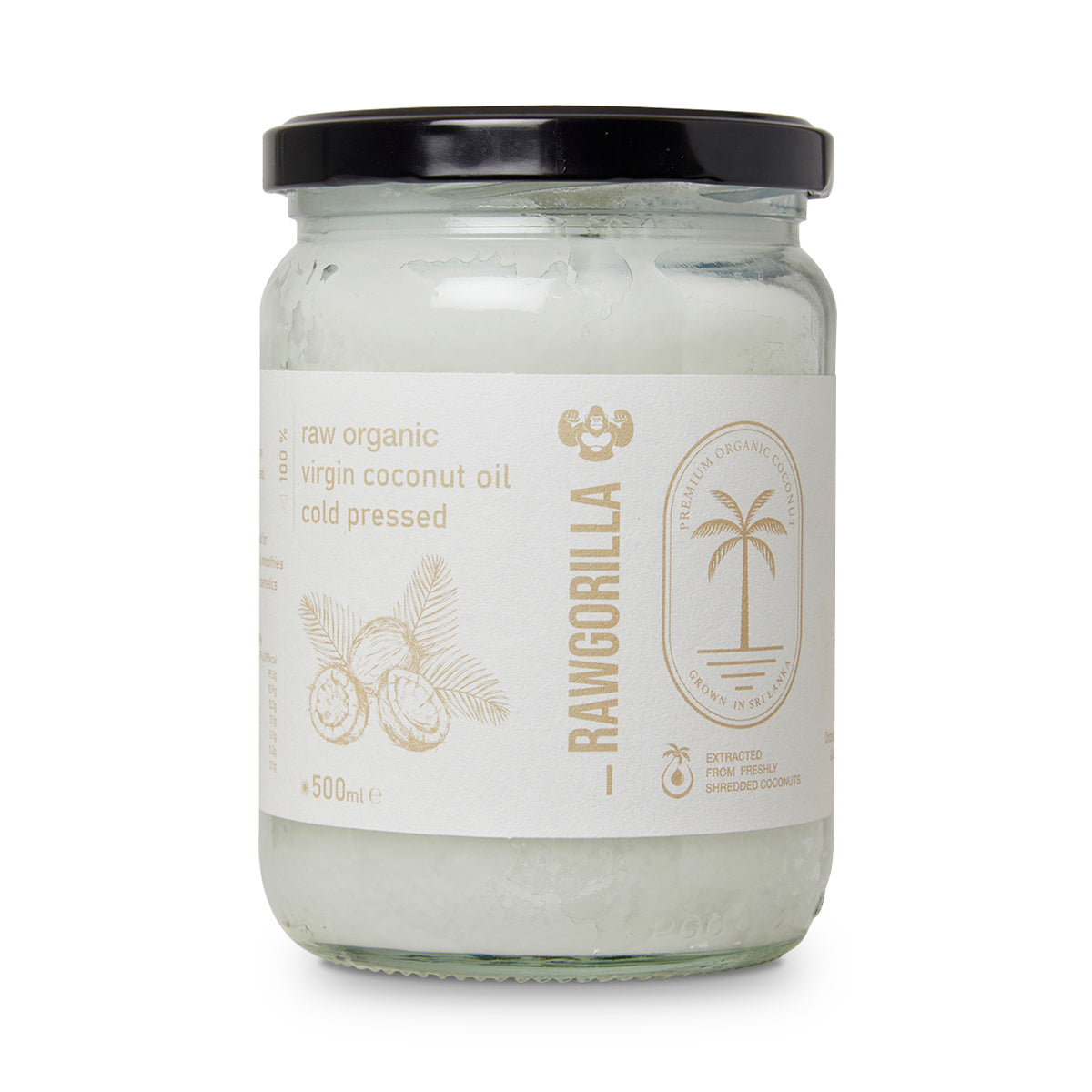 Raw Organic Virgin Coconut Oil - 500ml - RAWGORILLA by RawGorilla | The Hackers Market