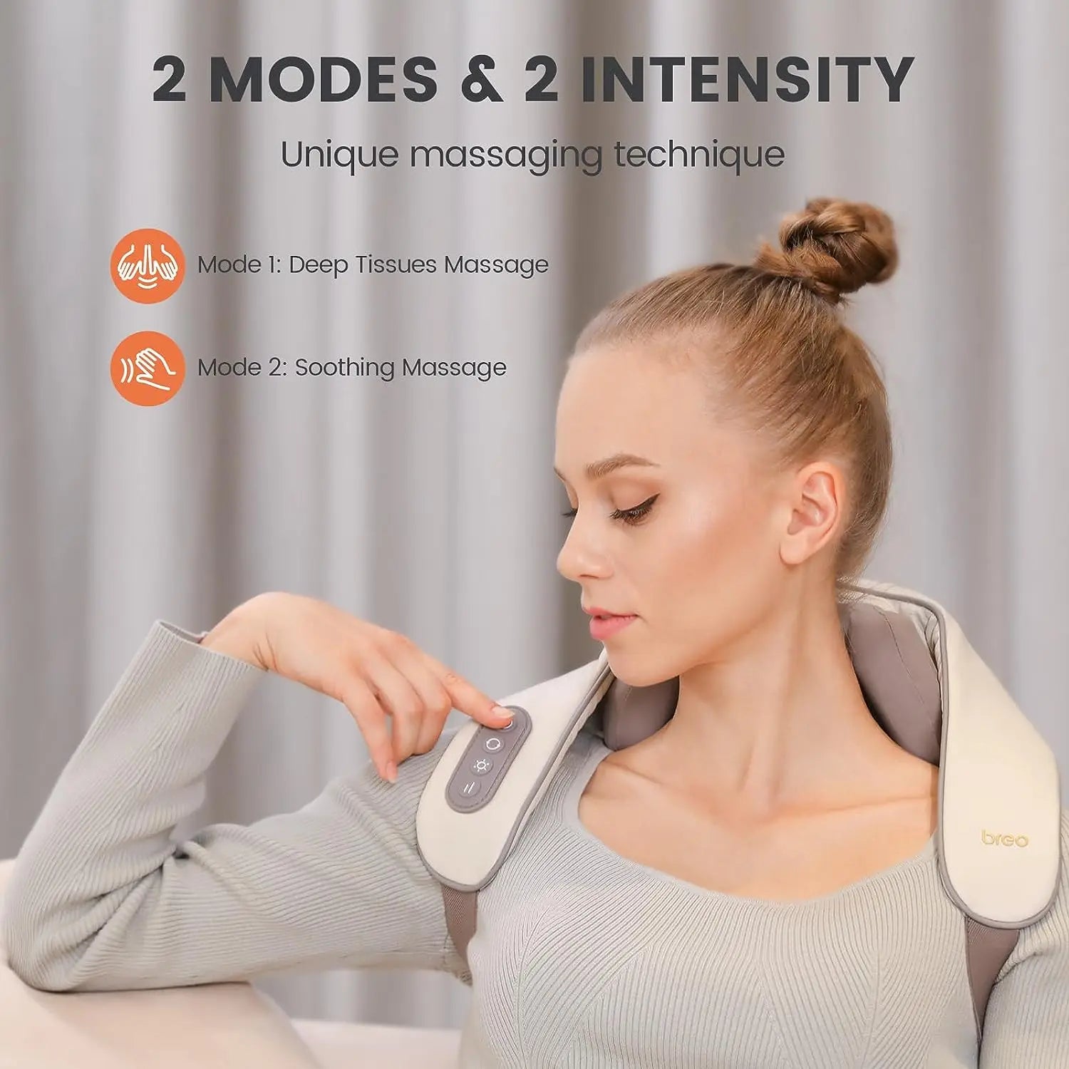 Breo N5 Mini – Patented 5D Shiatsu Neck & Shoulder Massager with Ergonomic Human-like Massage